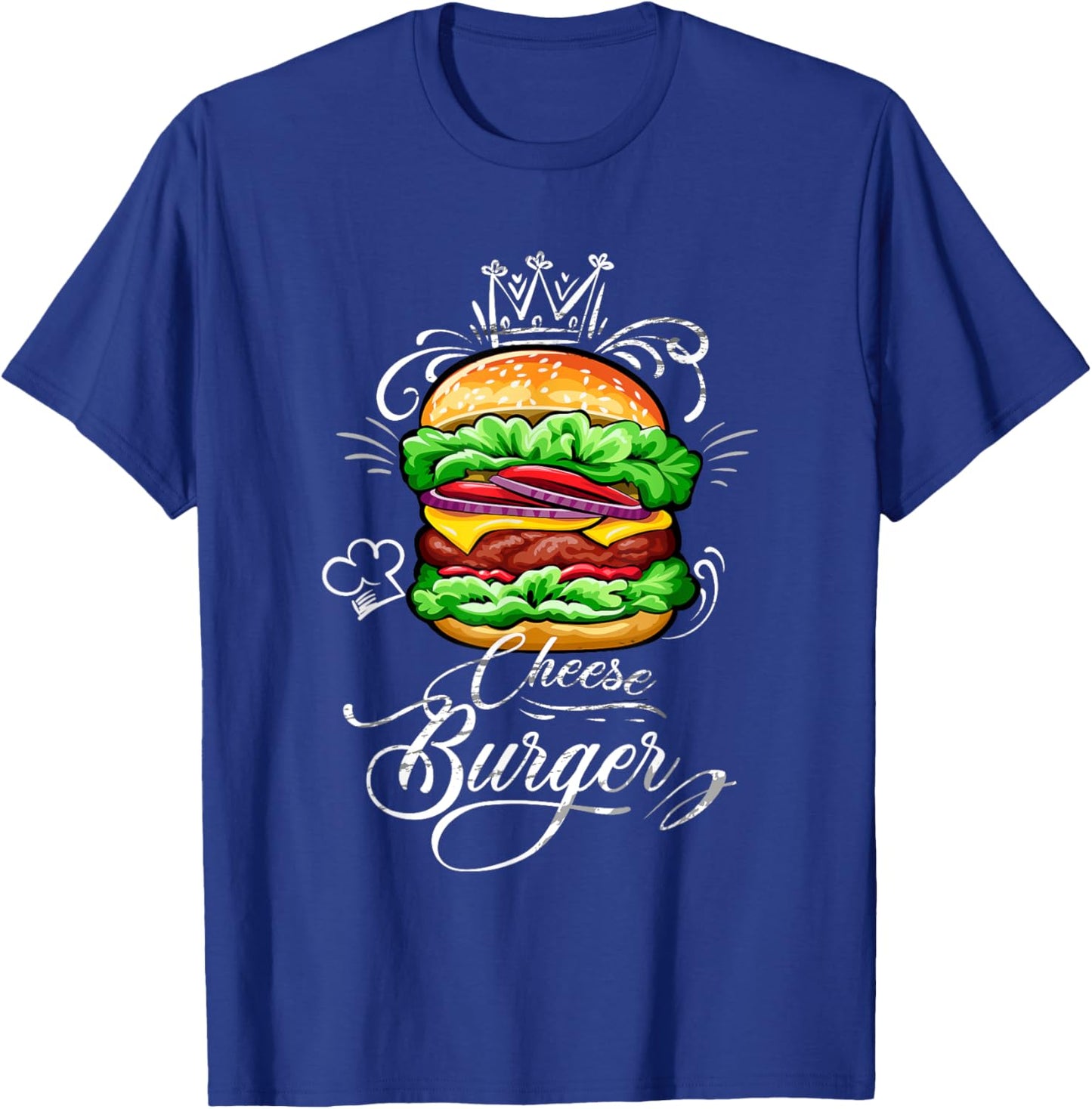 Vintage Best Delicious Cheeseburger With Crown T-Shirt - T-Shirt | Royal