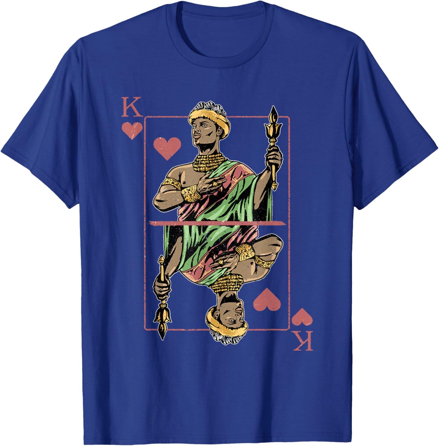 African King Card Hearts Black Pride Couple Matching T-Shirt - T-Shirt | Royal
