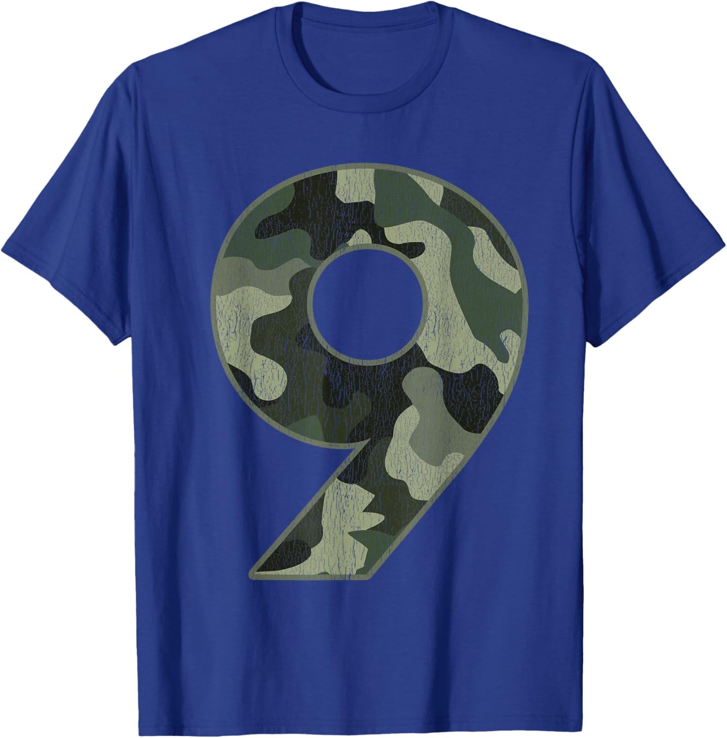 9th Birthday Army Birthday Party 9 Years Old Camo Number 9 T-Shirt - T-Shirt | Royal