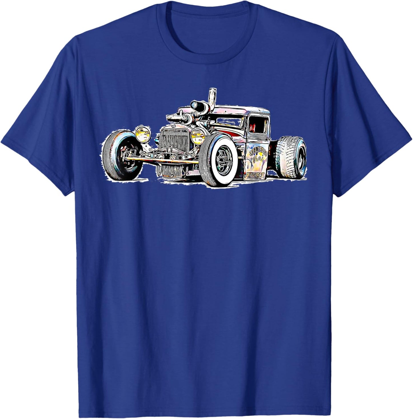 Rust Bucket Outline Rat Rod Hot Rod Diesel T-Shirt - T-Shirt | Royal
