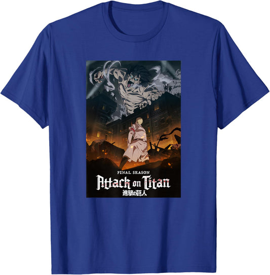 Attack on Titan Season 4 Key Art with Show Logo Anime T-Shirt - T-Shirt | Royal