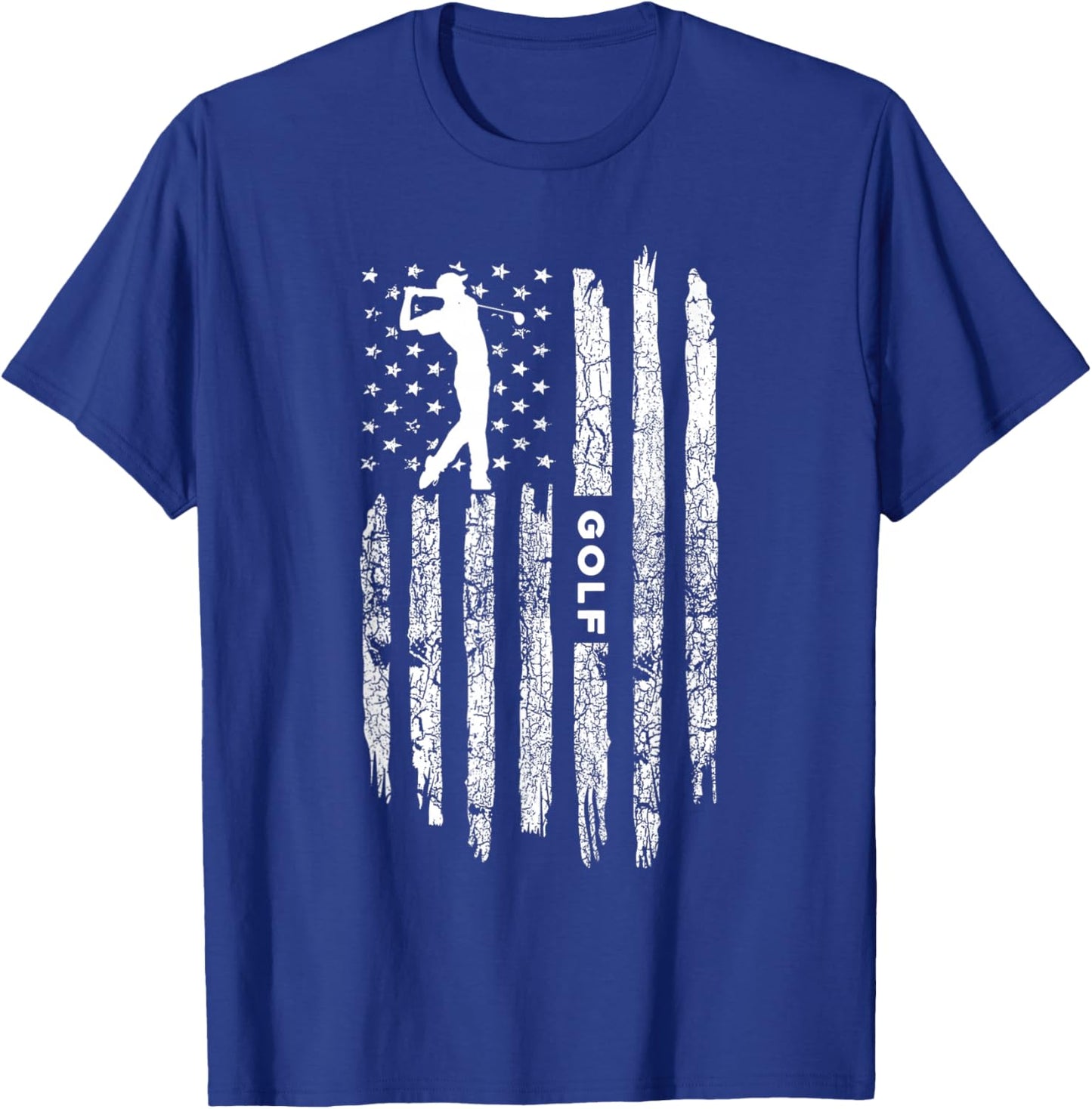 Vintage Golfer Costume American USA Flag Golf Golfing Lover Women Kids Men T-Shirt - T-Shirt | Royal