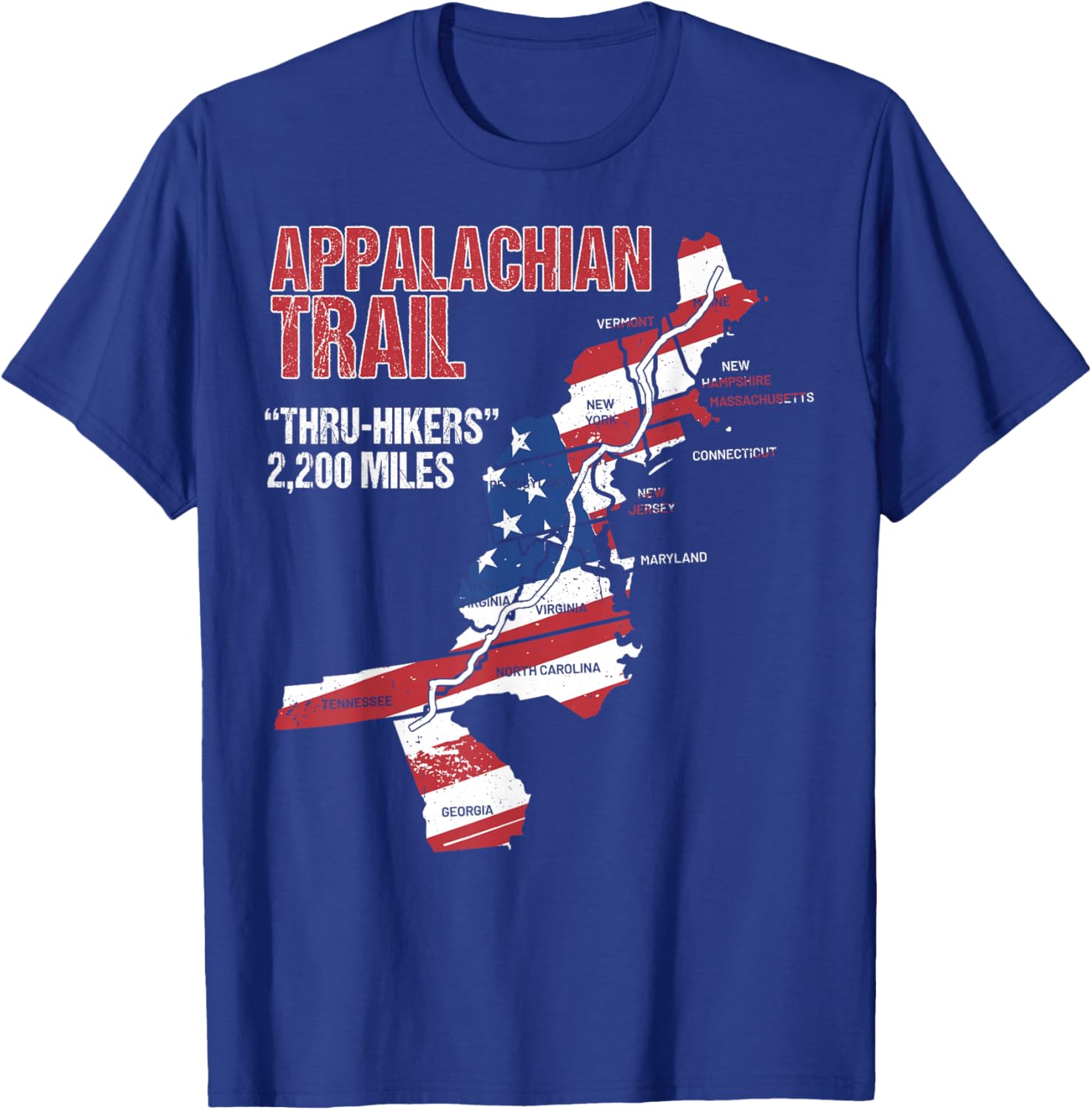 Thruh Hikers, Appalachian Trail Hiking T-Shirt - T-Shirt | Royal