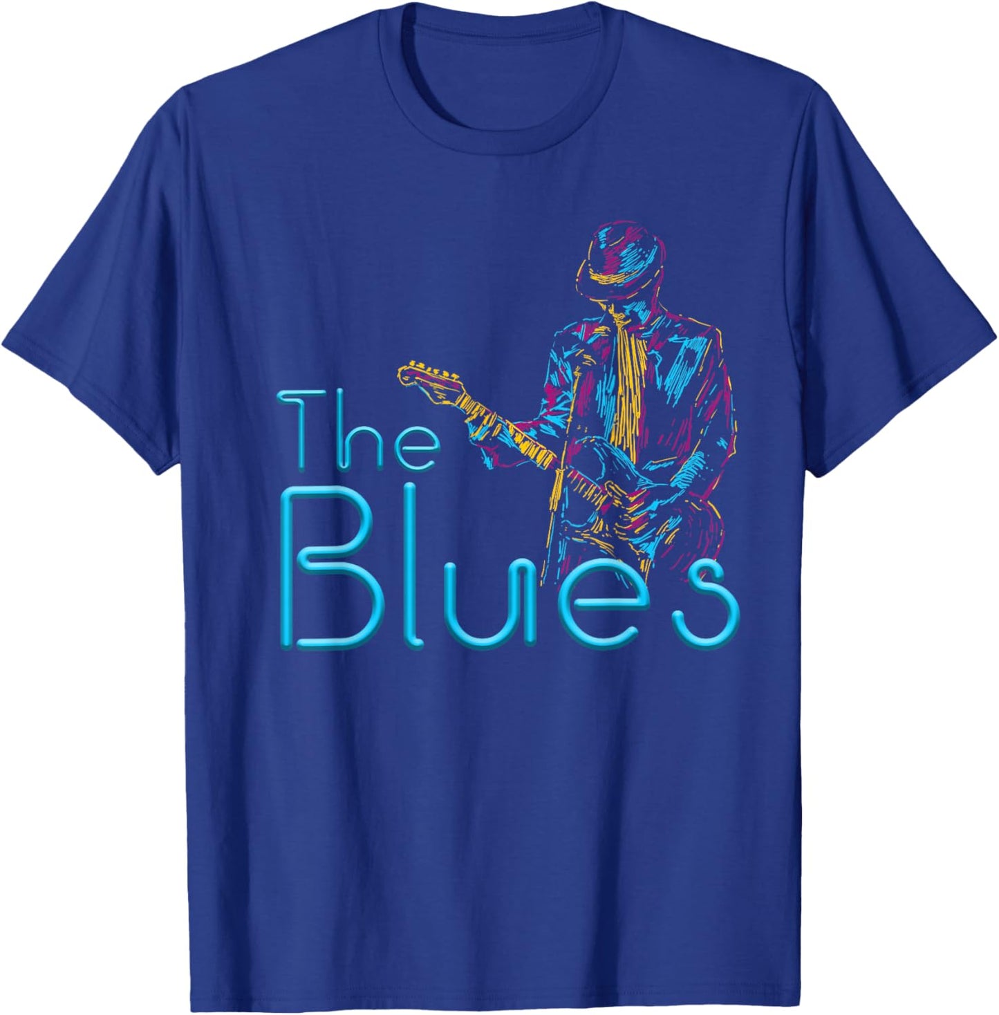 Guitarist Musician Blues Guitar Vintage Blues Music Lover T-Shirt - T-Shirt | Royal