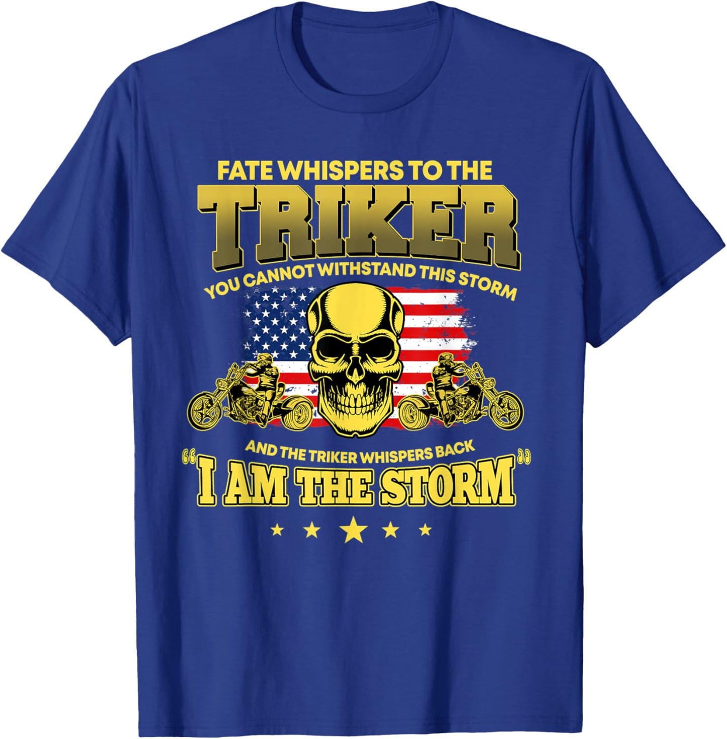 American Trike Motorcycle Lover USA Triker Biker T-Shirt - T-Shirt | Royal