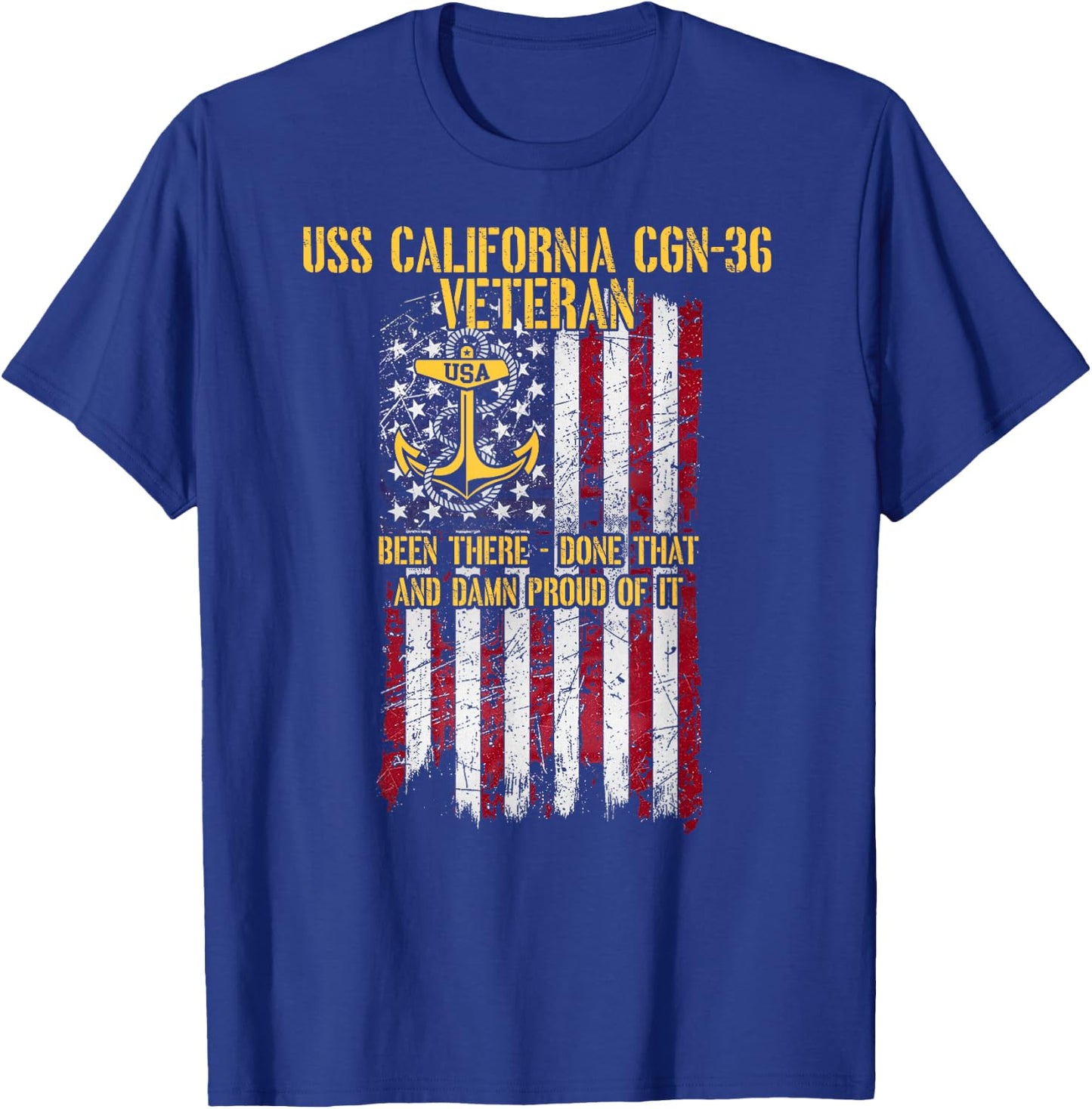 USS California CGN-36 Guided Missile Cruiser Veteran T-Shirt - T-Shirt | Royal