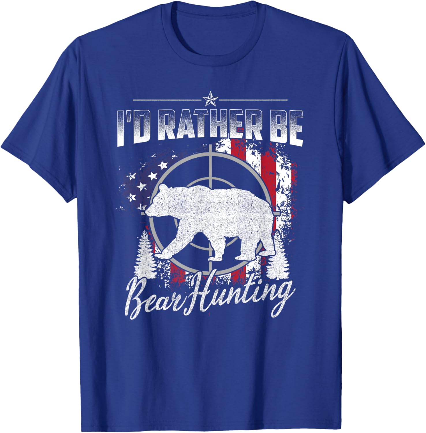 Funny Hunting Lover Graphic and Men Bear Hunters T-Shirt - T-Shirt | Royal