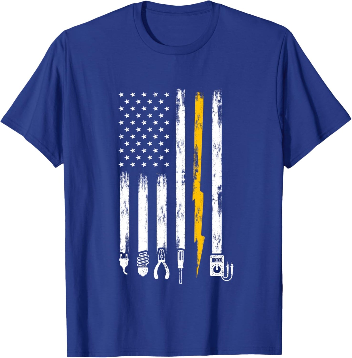 Electrician US Flag Tools for Electricians T-Shirt - T-Shirt | Royal