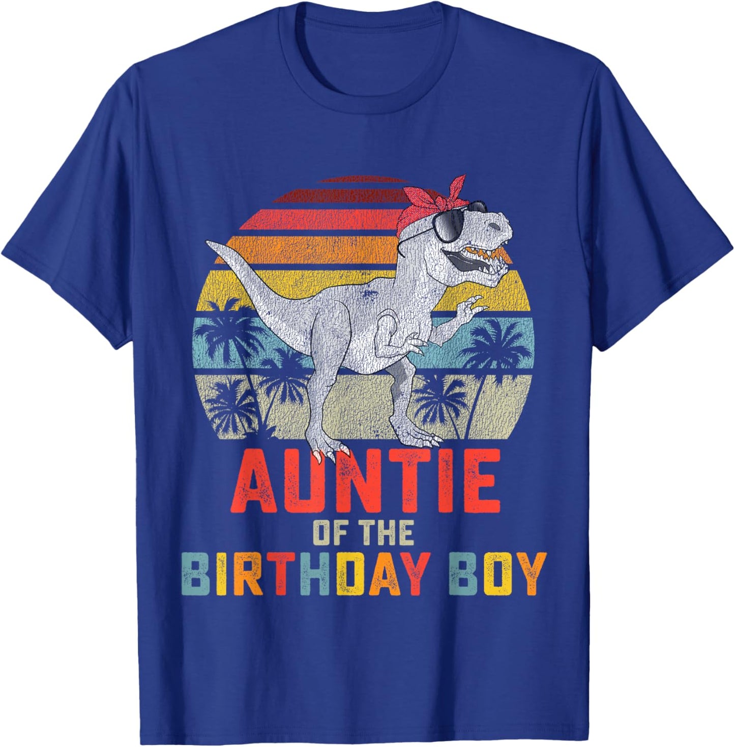 Auntie Dinosaur of The Birthday Boy Matching Family Small T-Shirt - T-Shirt | Royal