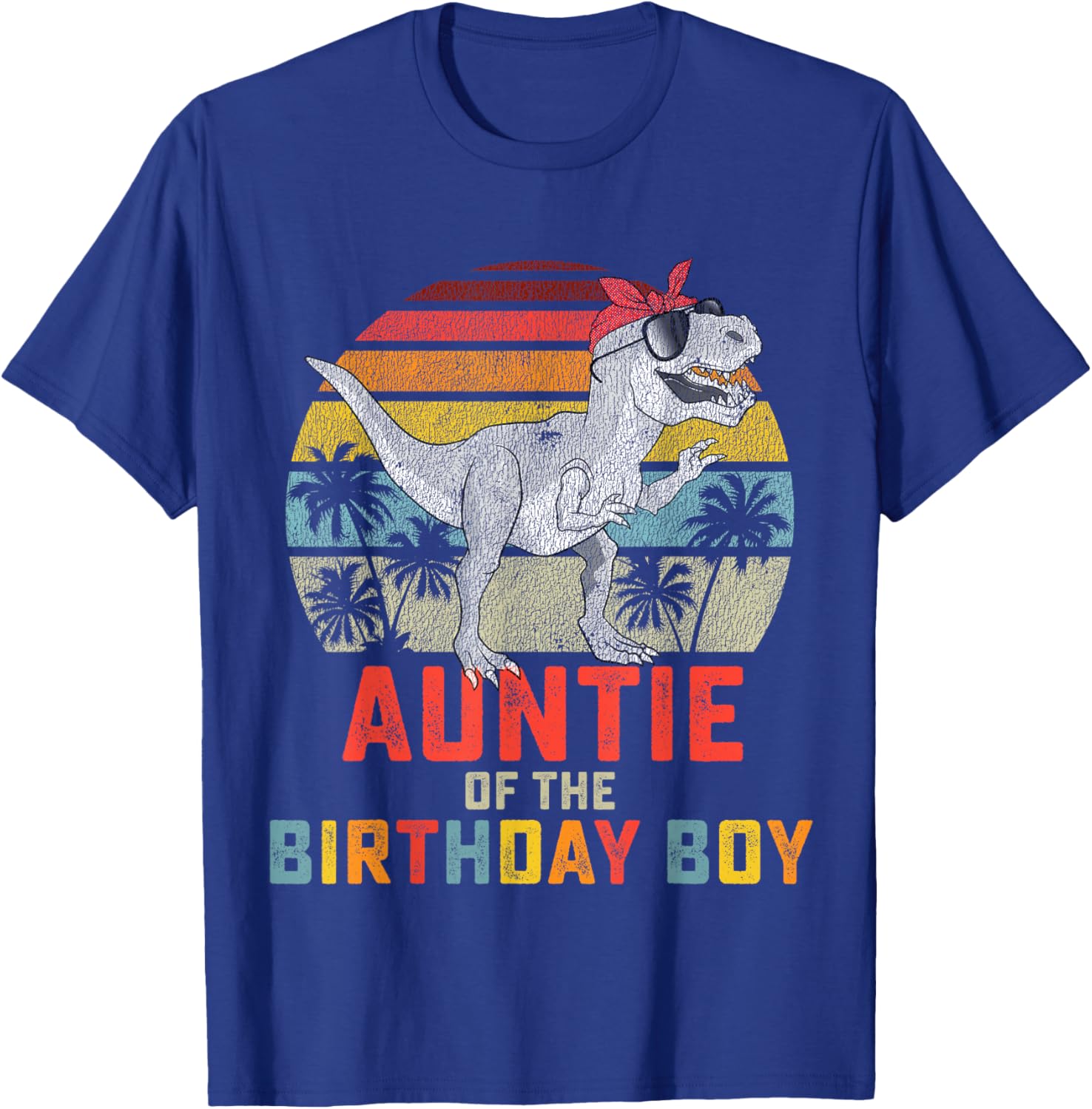 Auntie Dinosaur of The Birthday Boy Matching Family Small T-Shirt - T-Shirt | Royal