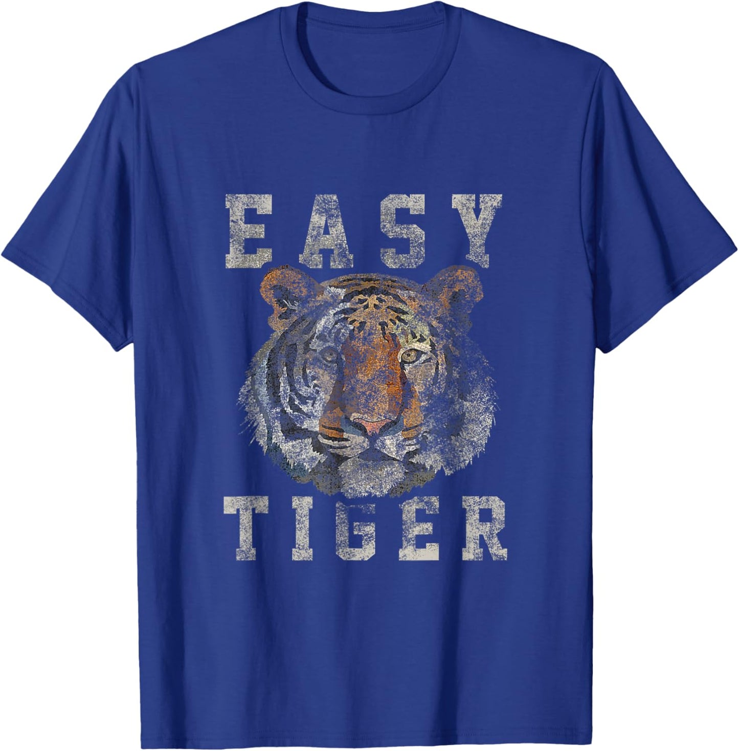 Easy Tiger Distressed Casual-Chic Graphic T-Shirt - T-Shirt | Royal