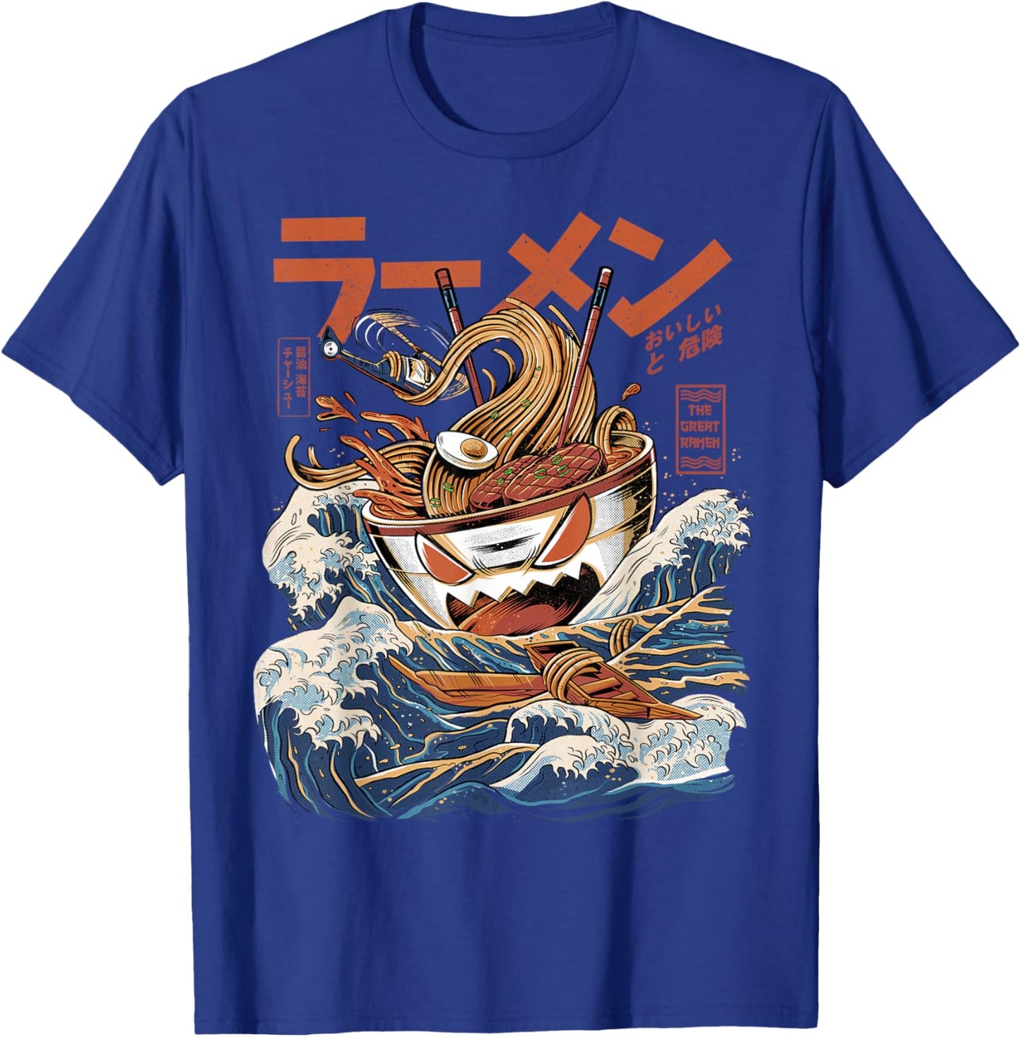 Great Ramen of Kanagawa Japanese Food Kaiju Kawaii Ramen T-Shirt - T-Shirt | Royal