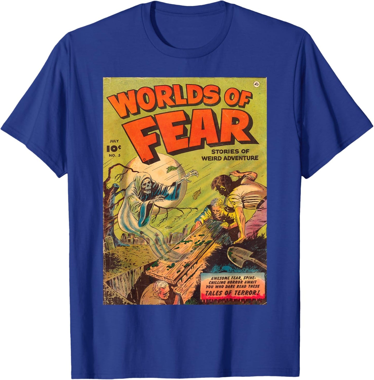 Halloween Horror Ghost Vintage Comic Book Retro haunted T-Shirt - T-Shirt | Royal