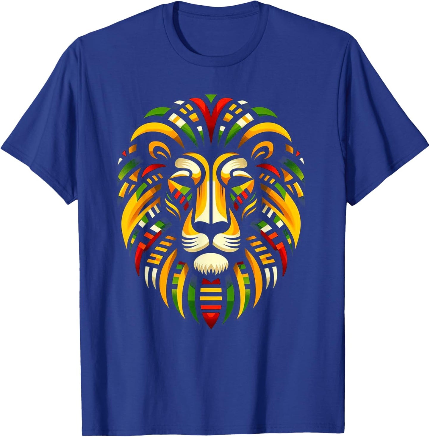 Melanin King Kente Lion African Pride Roots Art T-Shirt - T-Shirt | Royal