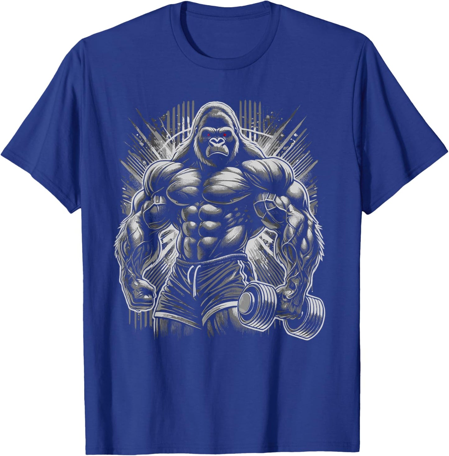 Gorilla Monkey Gym Wear Bodybuilding Workout Motivation T-Shirt - T-Shirt | Royal