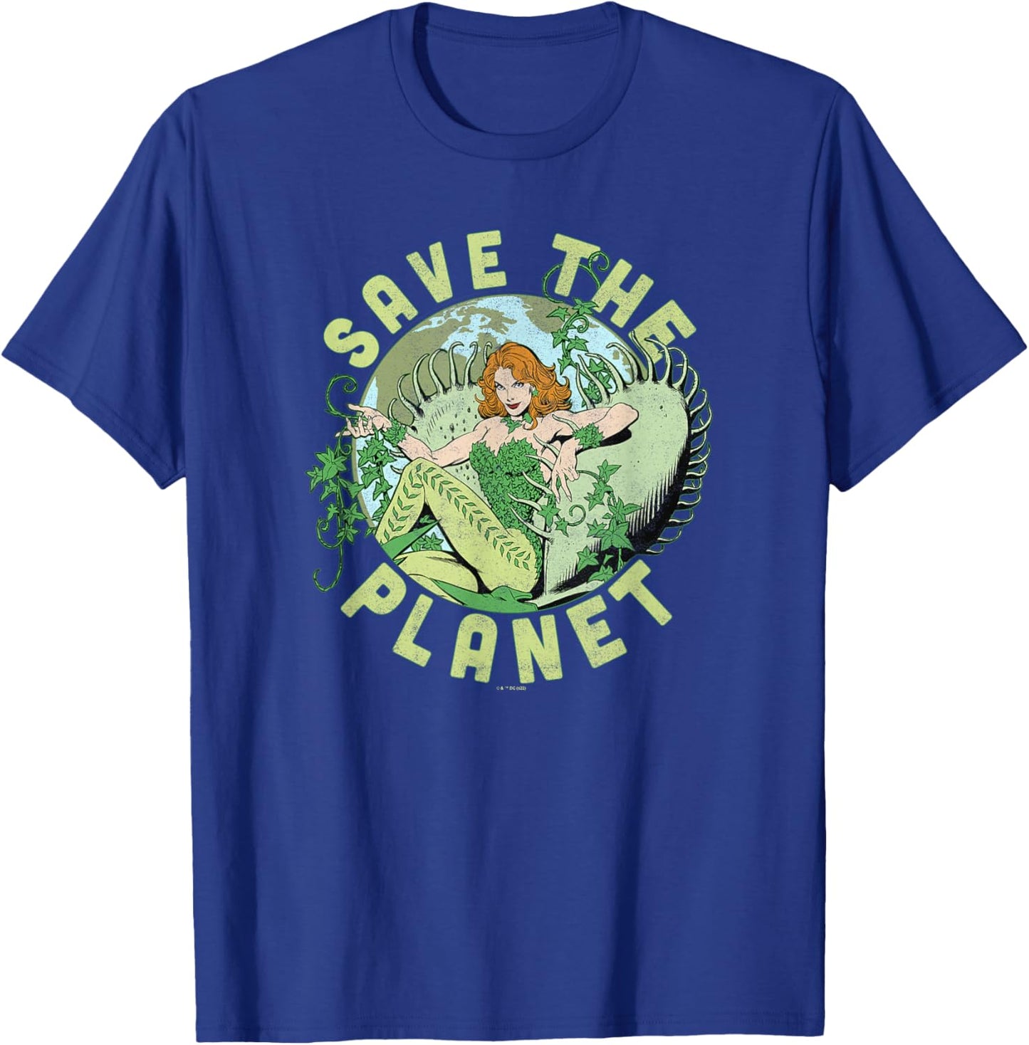 DC Comics Poison Ivy Save The Planet Earth Day Poster Small T-Shirt - T-Shirt | Royal