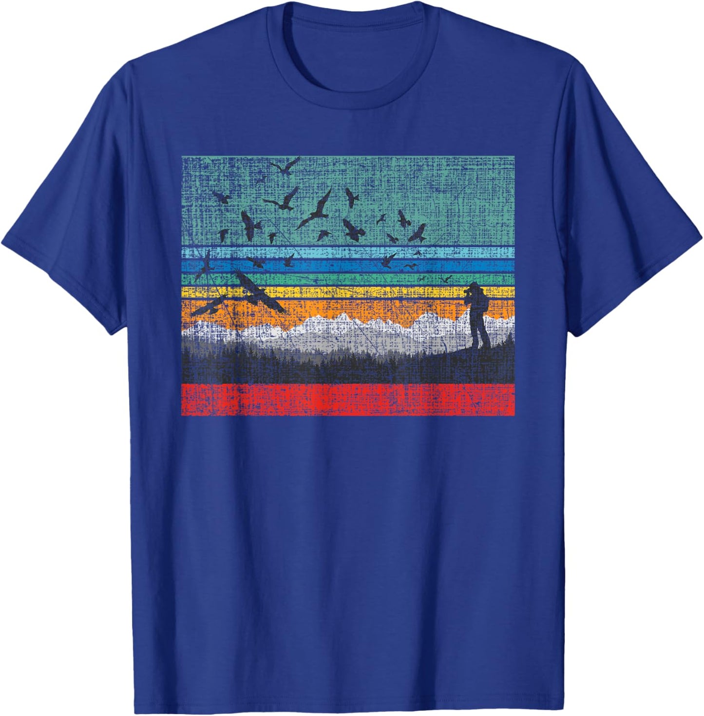 Retro Birding Bird Watching Bird Watcher Birder T-Shirt - T-Shirt | Royal