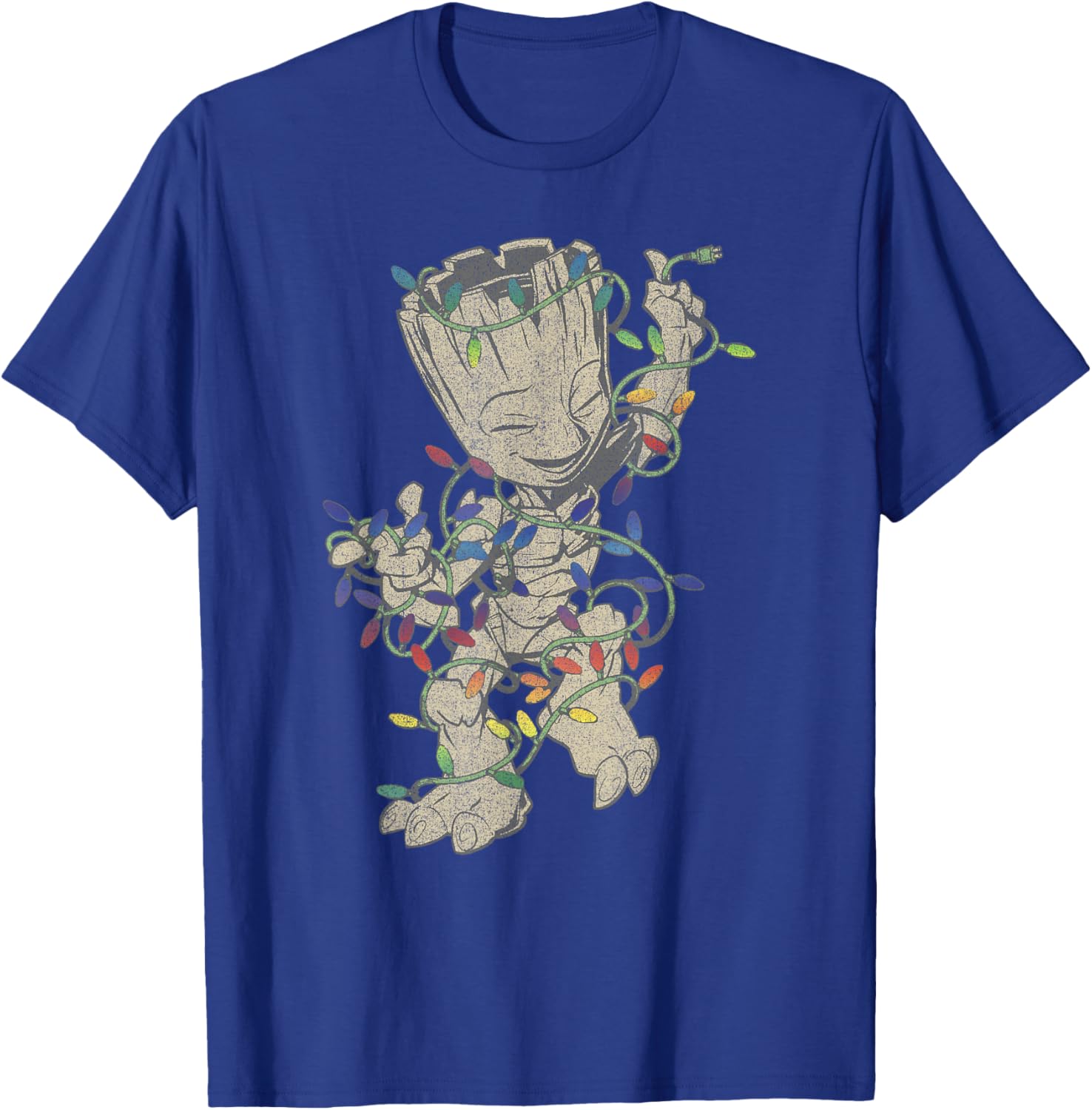 Marvel Guardians of The Galaxy Groot Christmas Lights T-Shirt - T-Shirt | Royal
