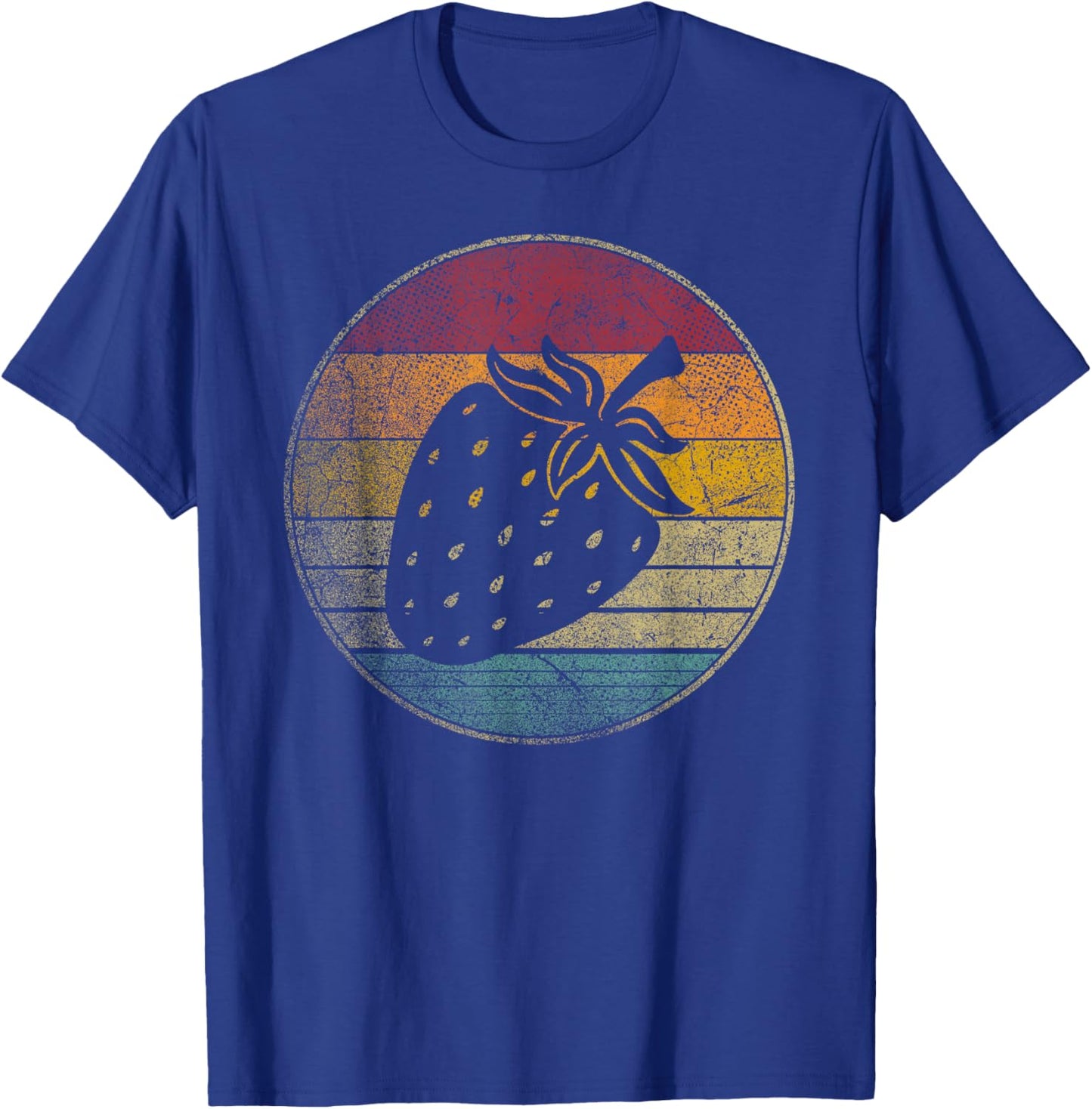 Strawberry Fruit Vintage Festival Distressed Retro 70s Gift T-Shirt - T-Shirt | Royal