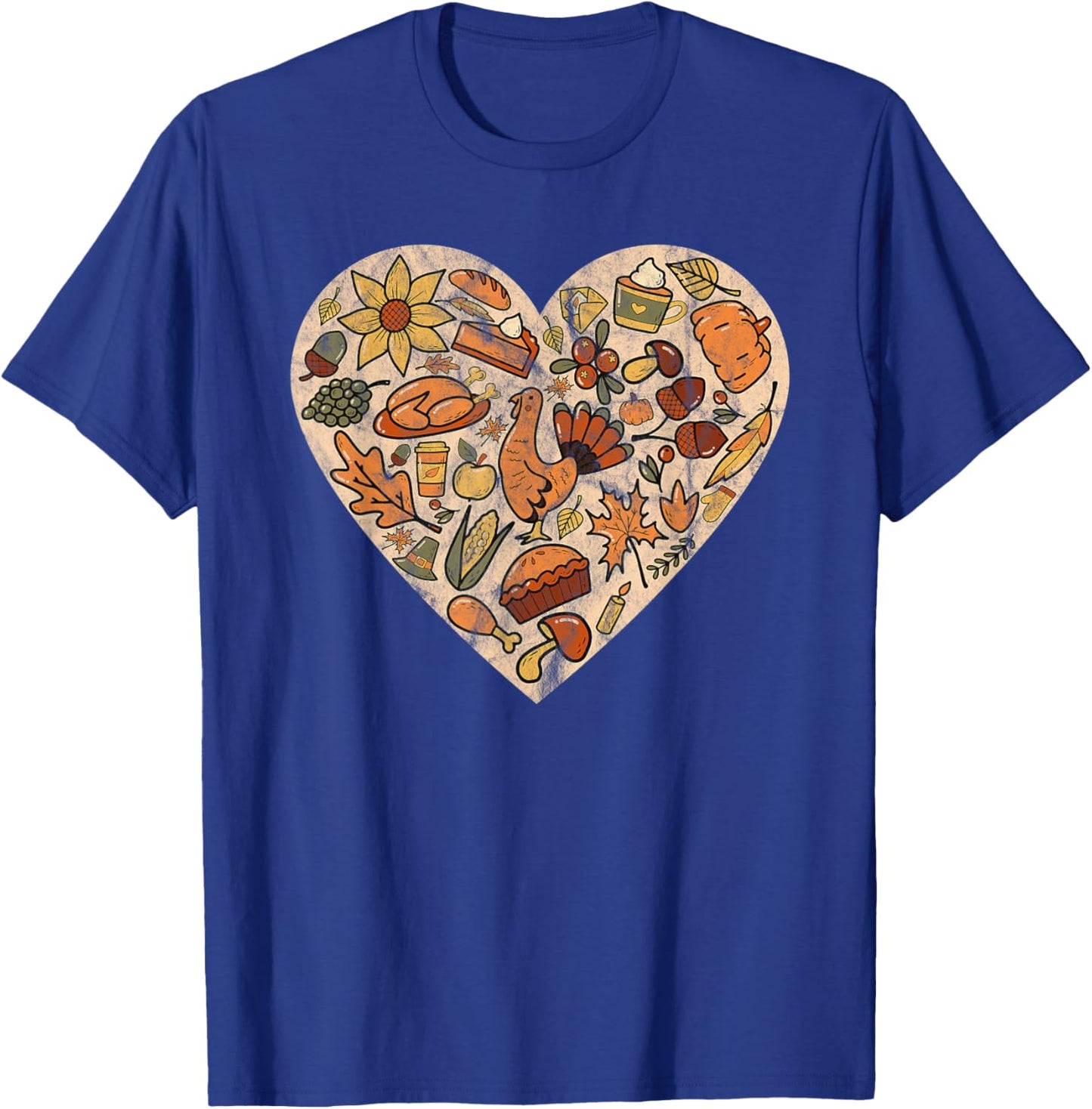 Running Pilgrim 2021 Heart Trot Thanksgiving Turkey Love T-Shirt - T-Shirt | Royal