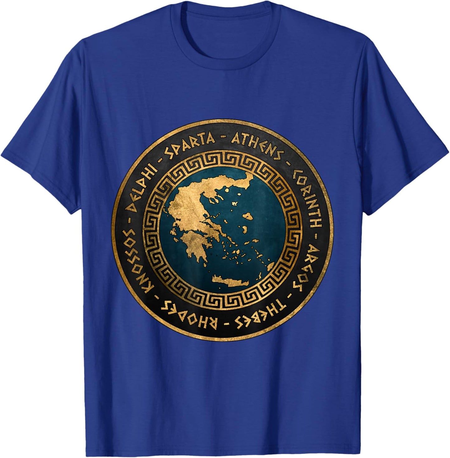 Agema Apparel Ancient Greek Cities of Ancient Greece , Black T-Shirt - T-Shirt | Royal