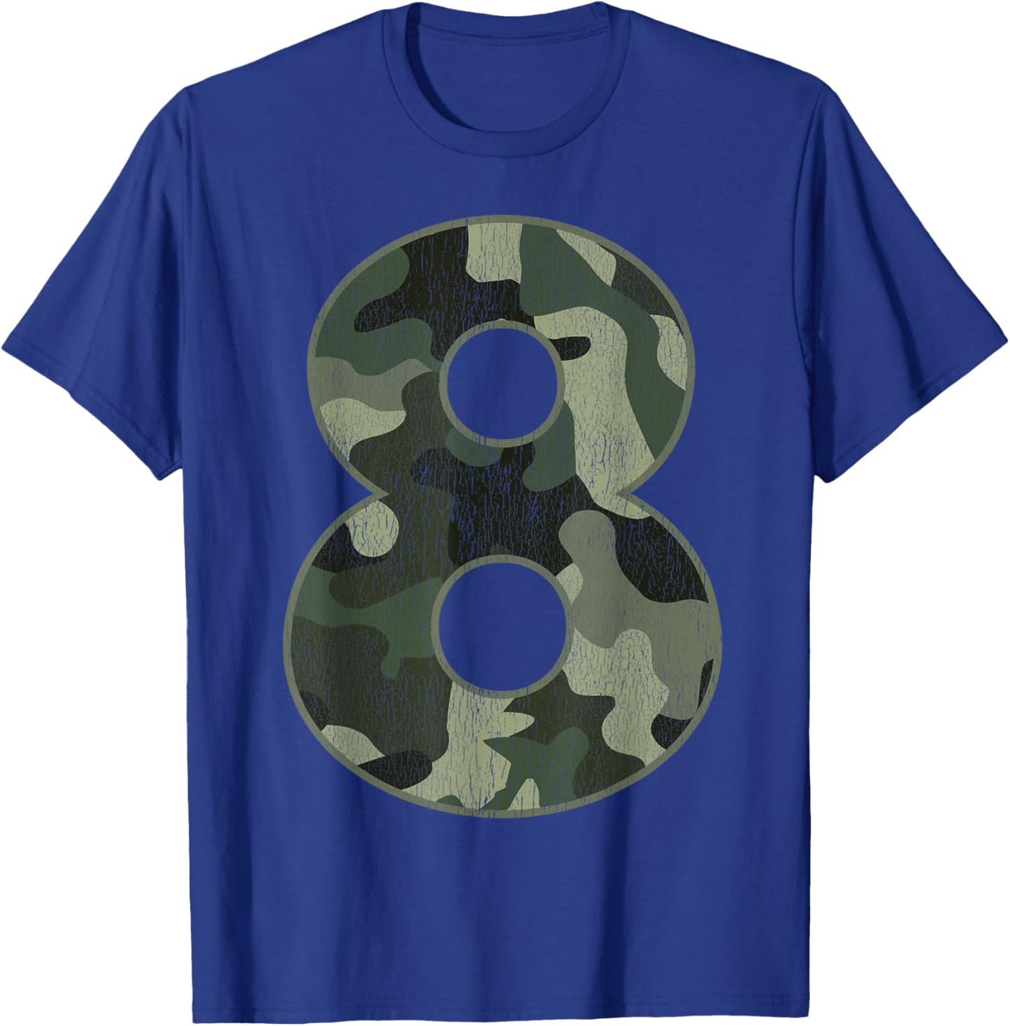 8th Birthday Army Birthday Party 8 Years Old Camo Number 8 T-Shirt - T-Shirt | Royal