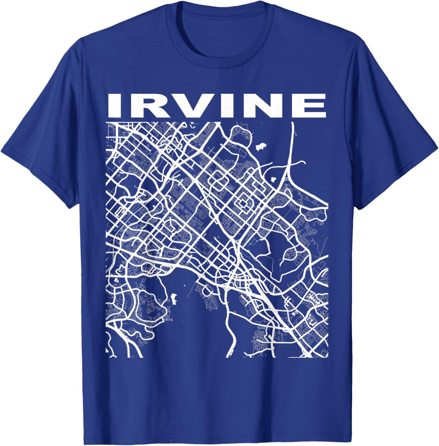 California Souvenir Irvine City Street Map T-Shirt - T-Shirt | Royal