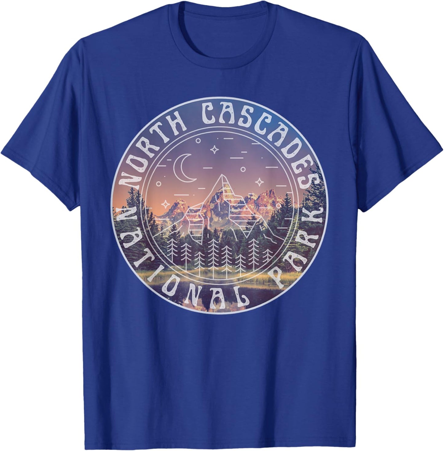 North Cascades National Park Washington Mountains Hiking T-Shirt - T-Shirt | Royal