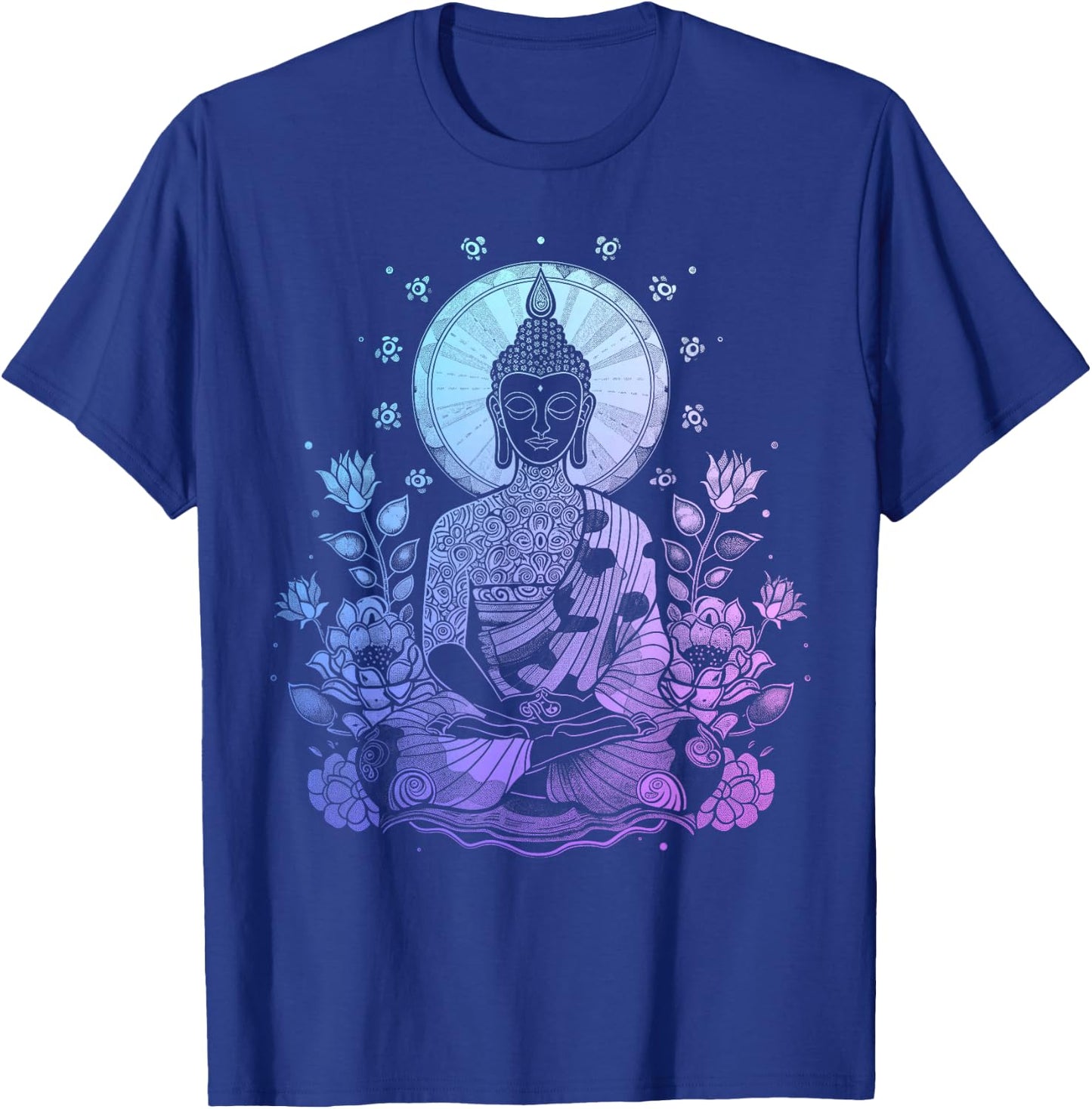 Buddha Floral Vintage Flower Yoga Buddhism Yogi Buddhist T-Shirt - T-Shirt | Royal