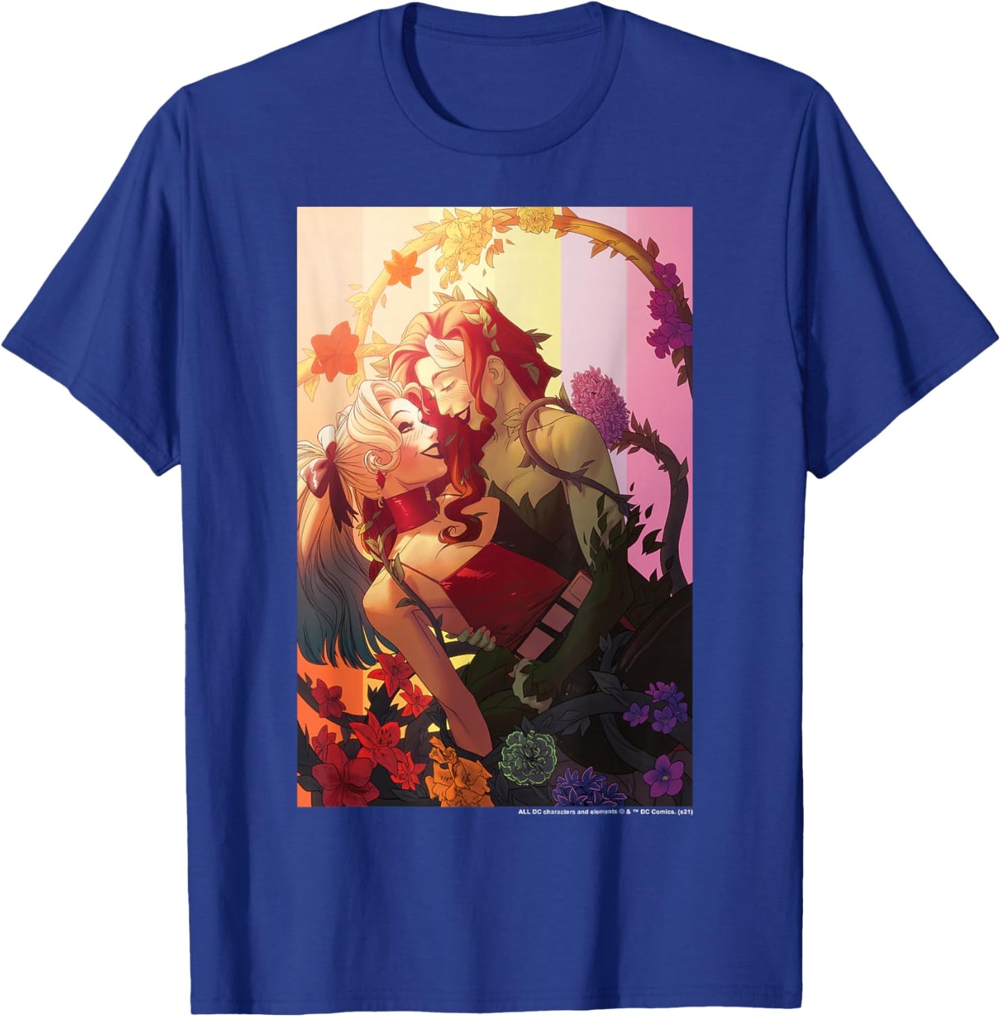 DC Comics Pride Harley Quinn & Poison Ivy Intertwined T-Shirt - T-Shirt | Royal