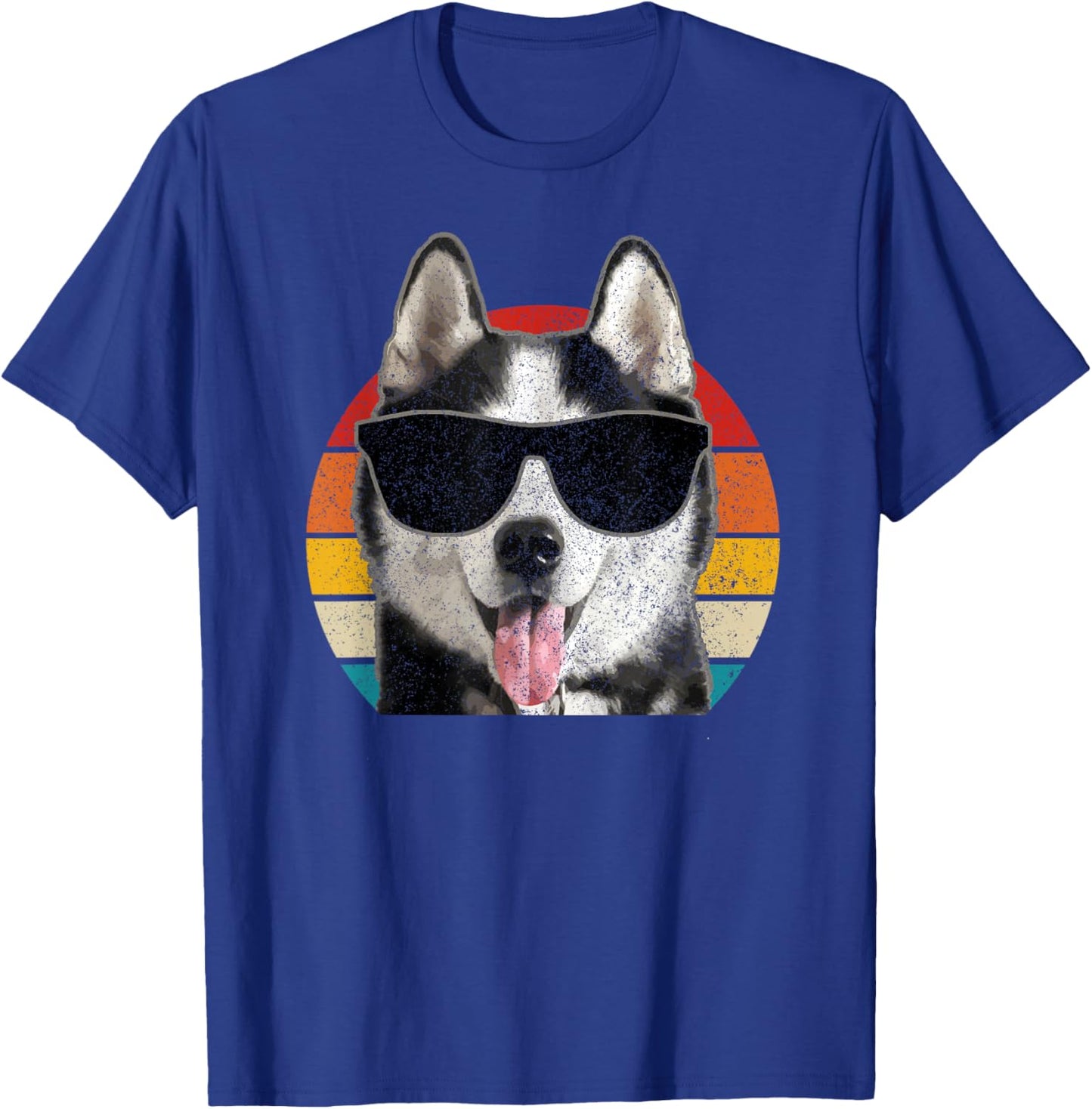 Husky Vintage Sunglasses Funny Siberian Husky T-Shirt - T-Shirt | Royal