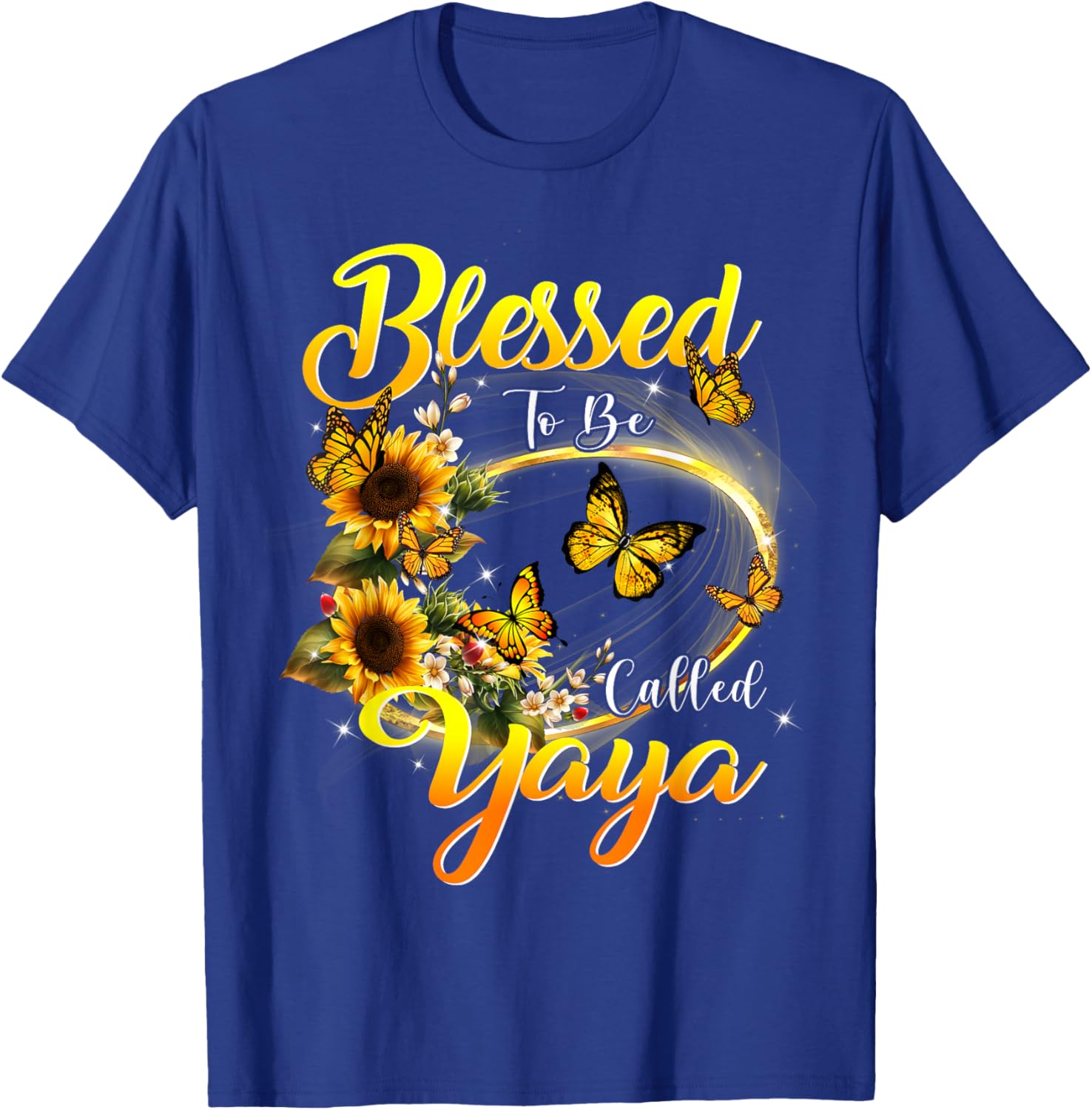 Blessed to be called Yaya Shirt Sunflower Lovers Grandma T-Shirt - T-Shirt | Royal