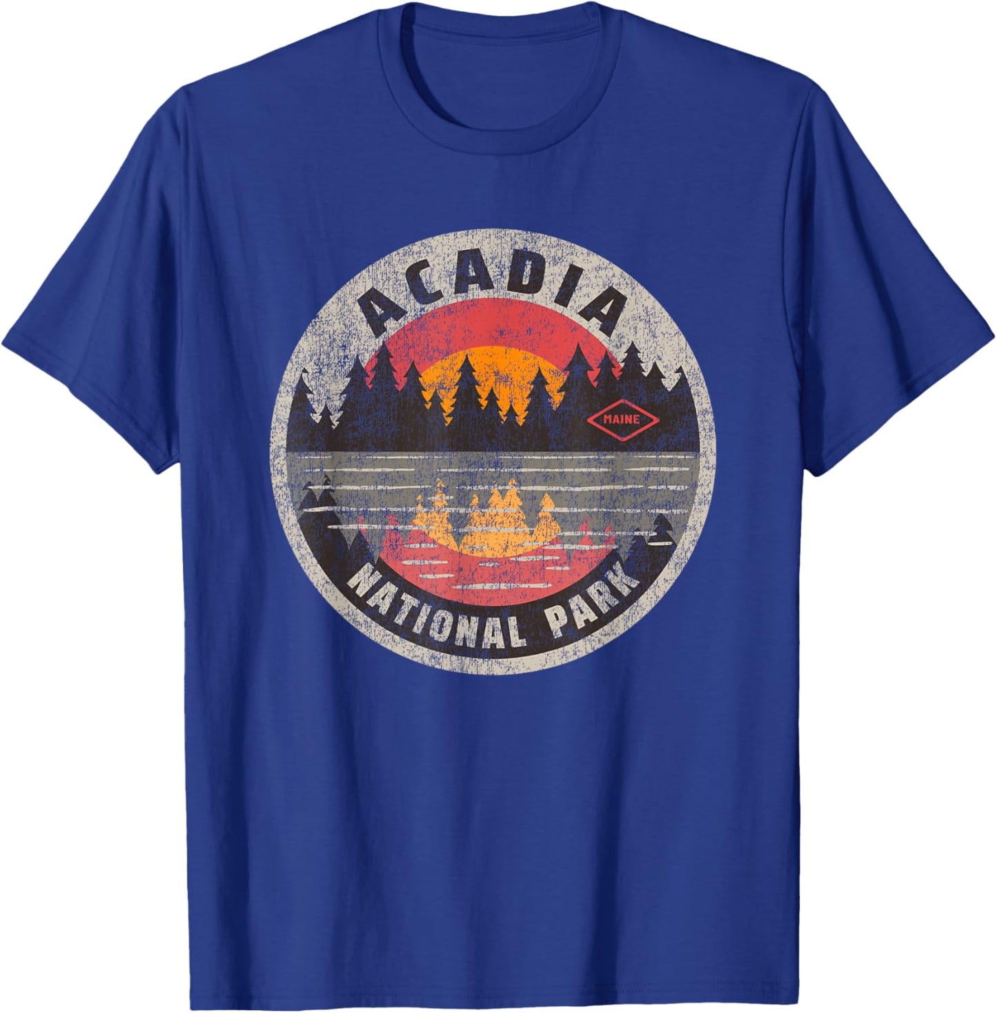 Vintage Acadia National Park Maine Camping Hiking T-Shirt - T-Shirt | Royal