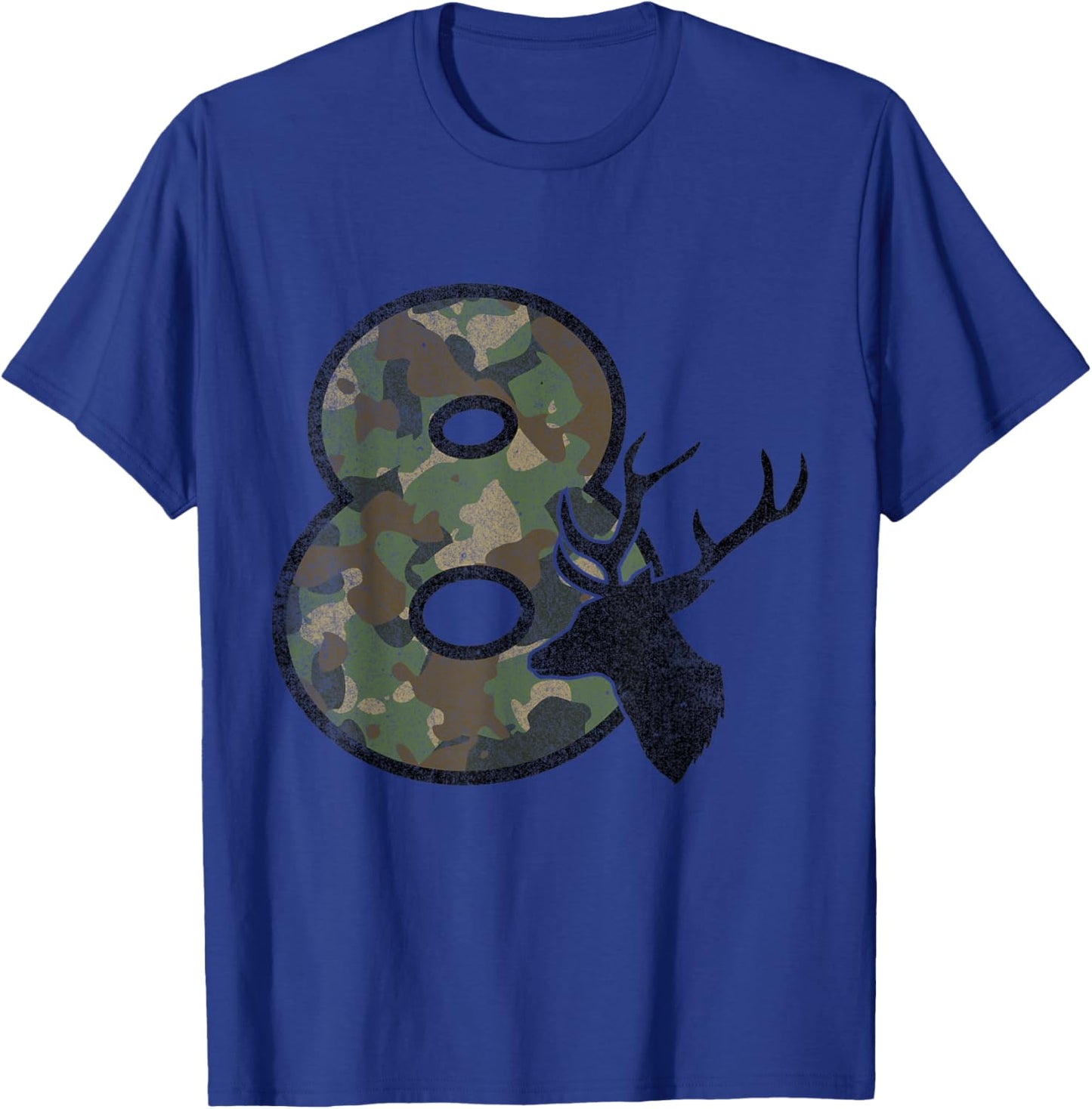 Country Boys Camo 8 Eight Year Old Birthday Deer Hunter T-Shirt - T-Shirt | Royal