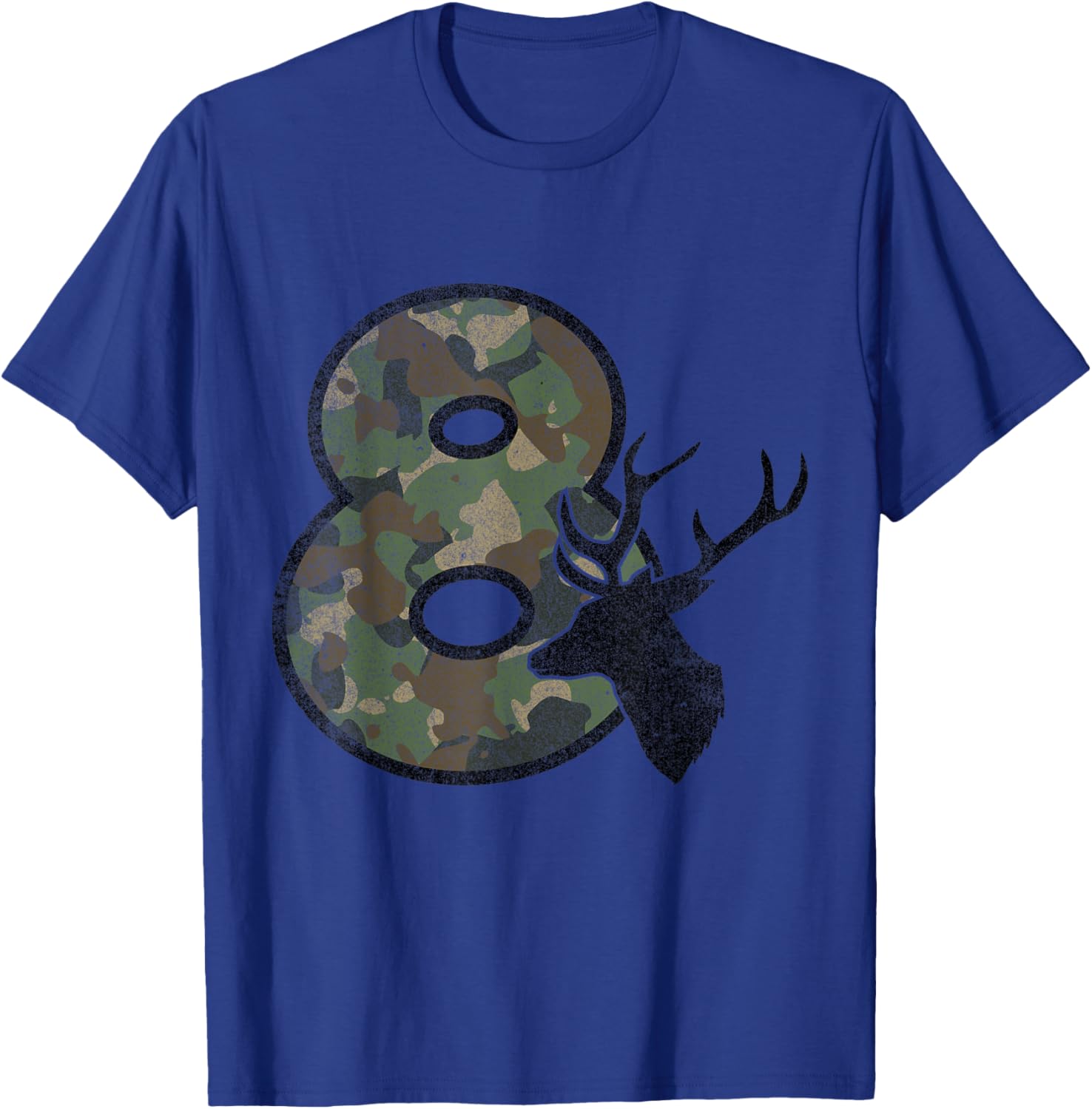 Country Boys Camo 8 Eight Year Old Birthday Deer Hunter T-Shirt - T-Shirt | Royal