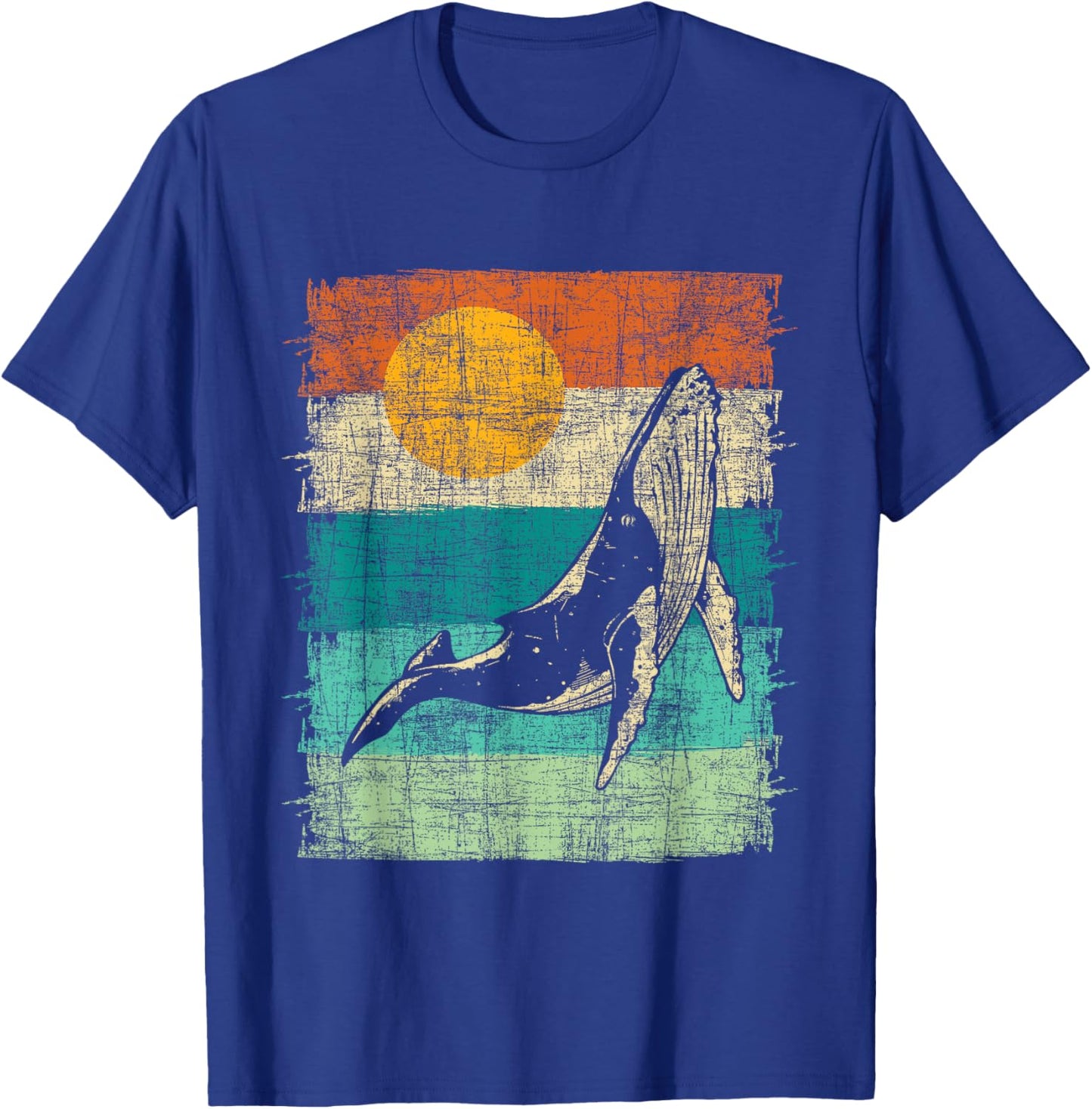 Retro Whale Lover - Marine Biologist Aquarist Whales Animal T-Shirt - T-Shirt | Royal