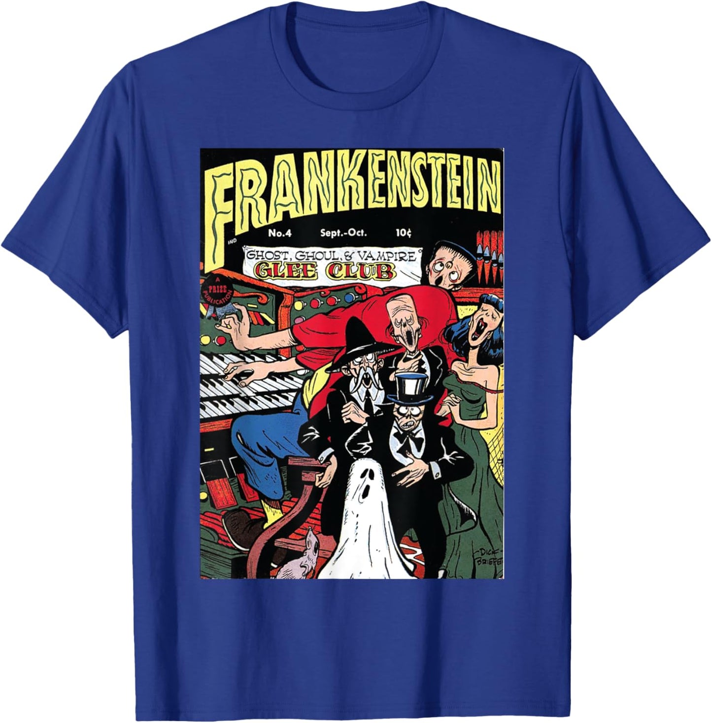 Frankenstein Halloween Horror Vintage Comic Book Retro Funny T-Shirt - T-Shirt | Royal