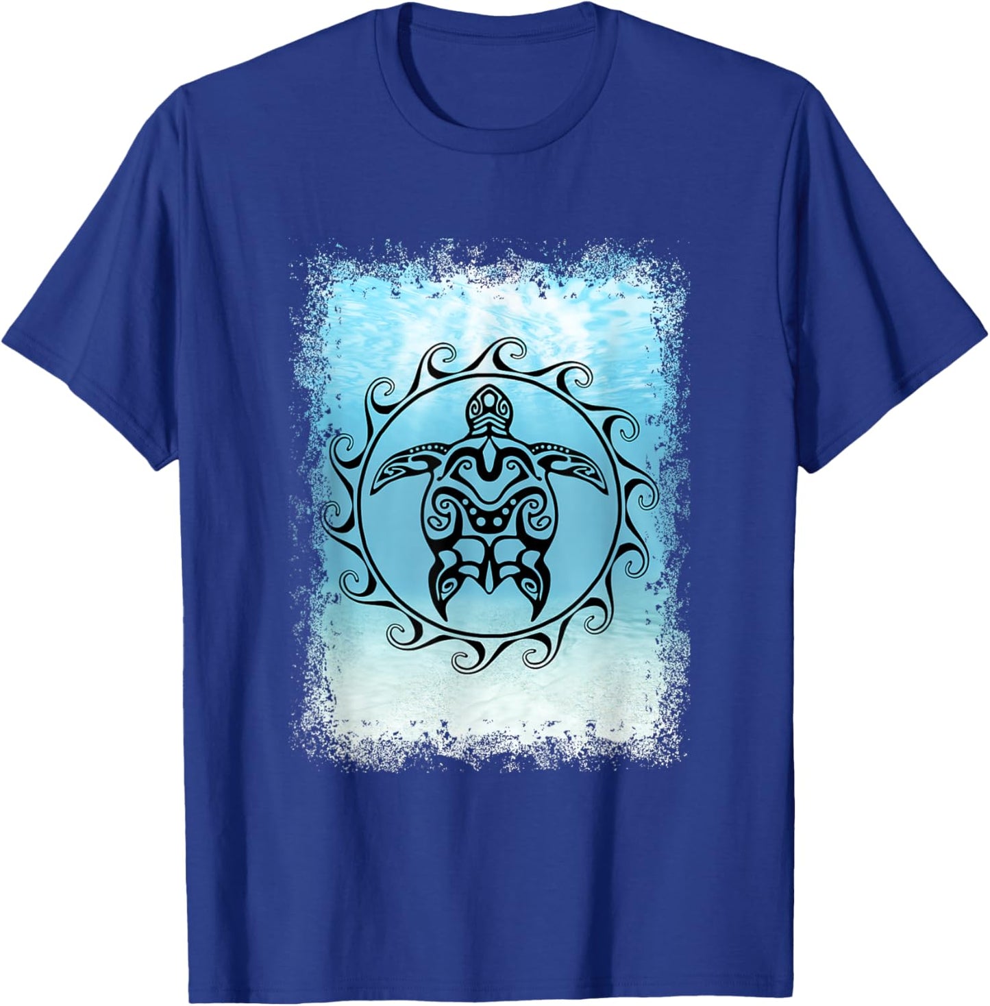 Tribal Sea Turtle Maori Sun Ocean T-Shirt - T-Shirt | Royal