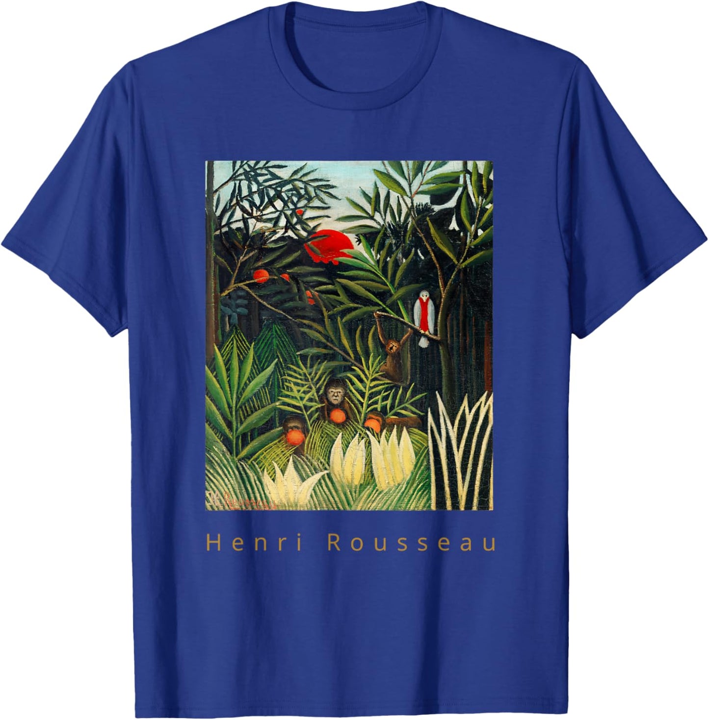 Henri Rousseau Monkeys and Parrot in the Forest T-Shirt - T-Shirt | Royal