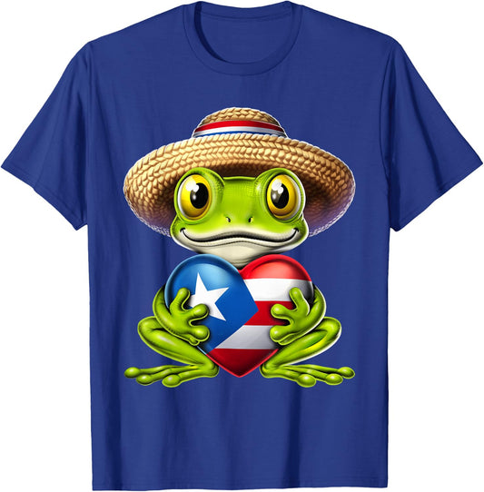 Coqui Frog Puerto Rico Boricua Puerto Rican Flag Taino T-Shirt - T-Shirt | Royal