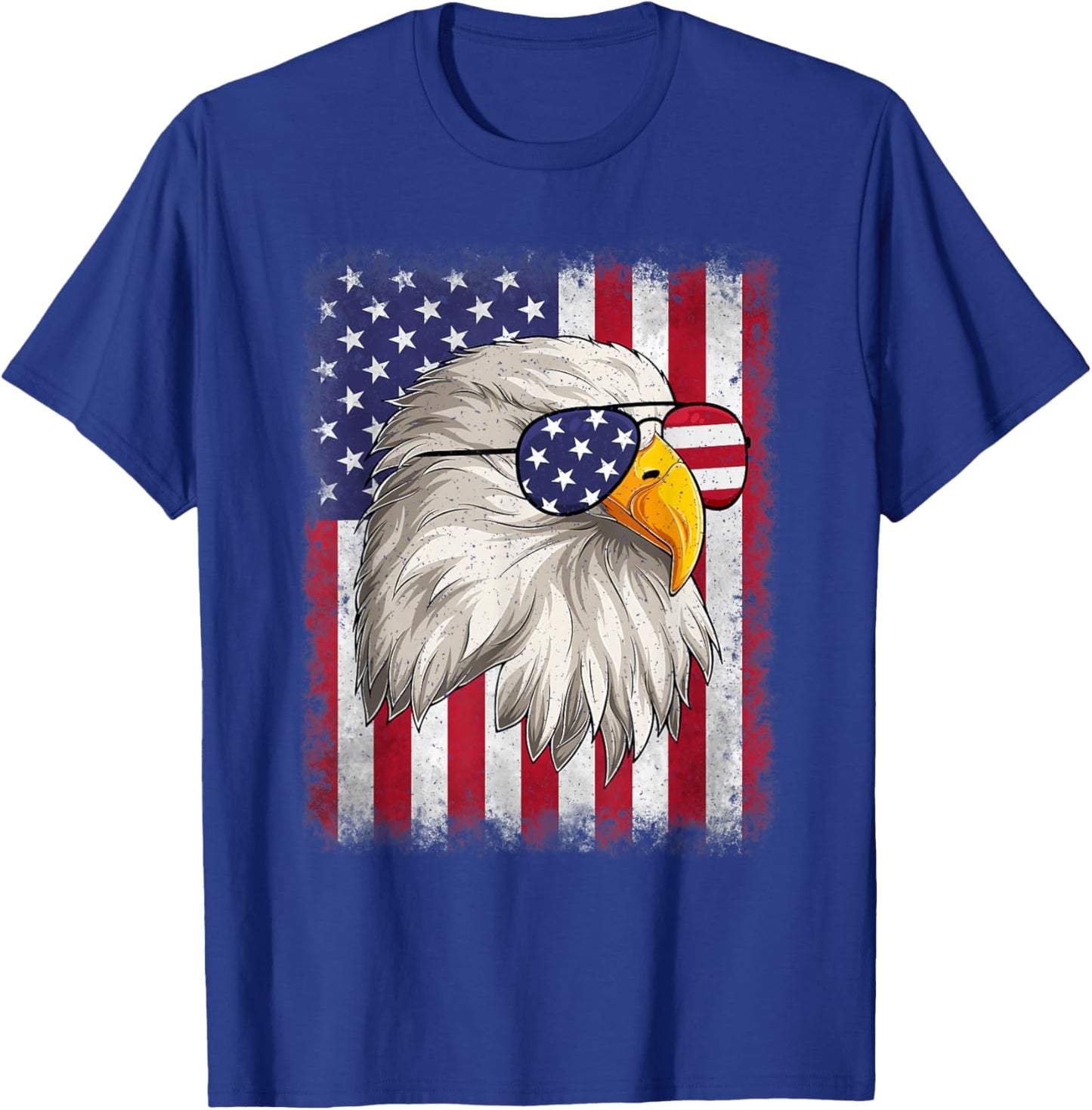 Funny 4th Of July USA Flag American Patriotic Eagle Men Boys T-Shirt - T-Shirt | Royal
