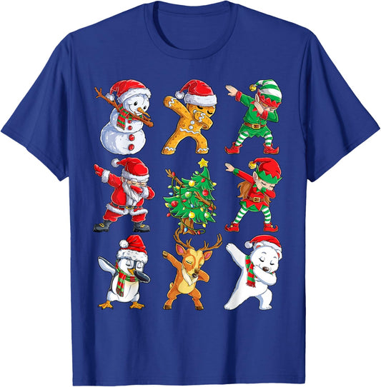 Dabbing Santa Elf Friends Christmas Boys Girls Men Xmas Dab T-Shirt - T-Shirt | Royal
