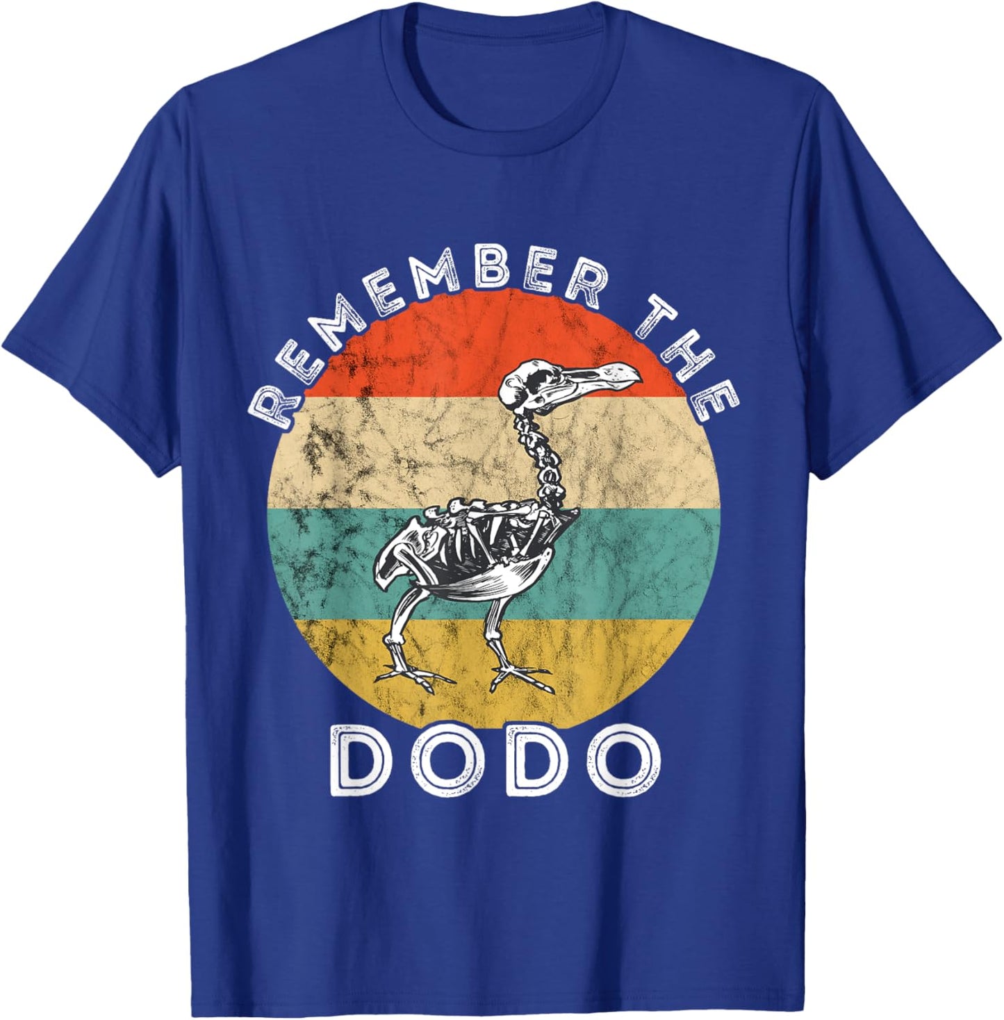 Remember The Dodo Bird Retro Vintage Sunset Skeleton T-Shirt - T-Shirt | Royal