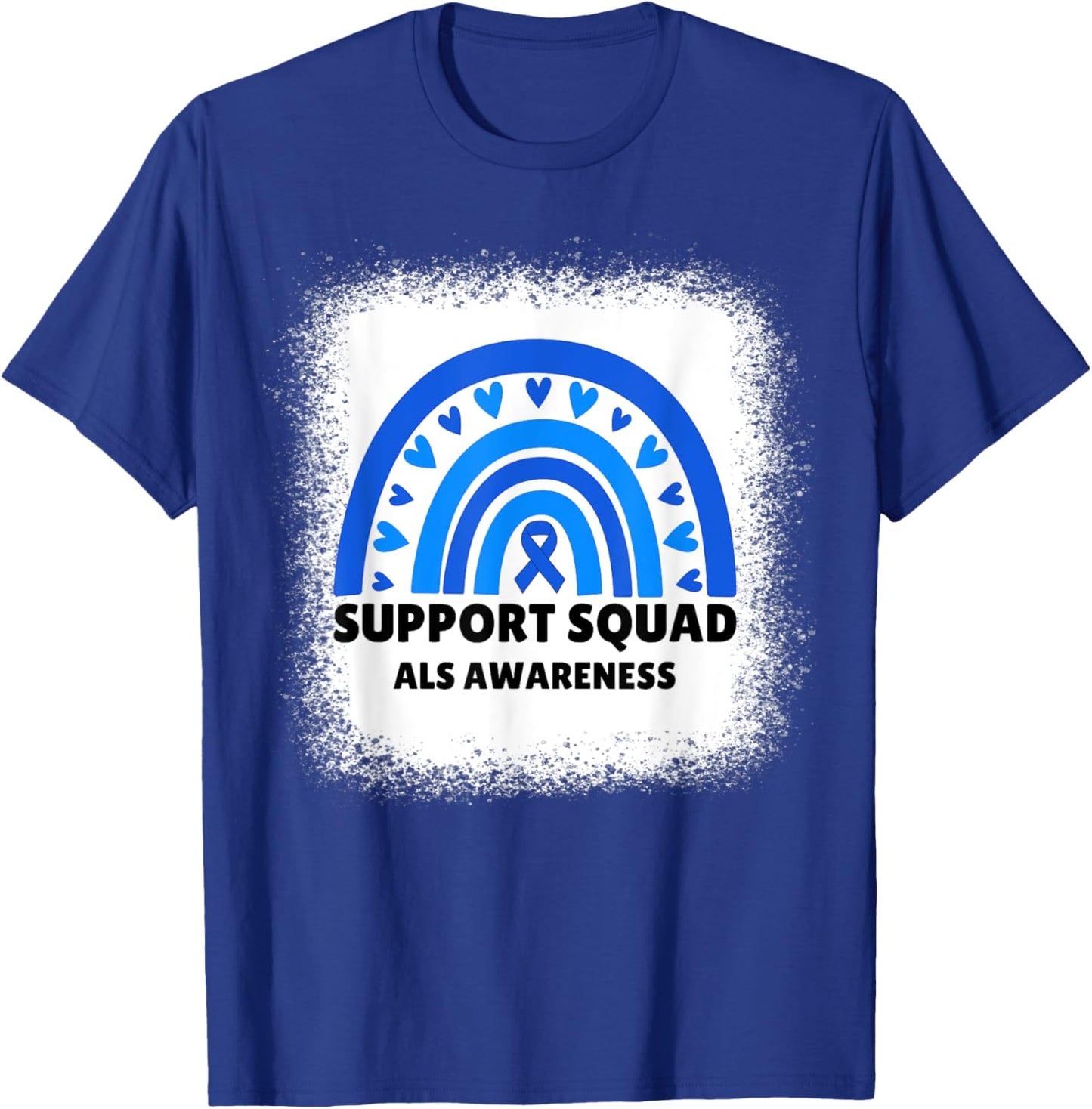 Support Squad ALS Awareness Month Men Women Kids Blue Ribbon T-Shirt - T-Shirt | Royal