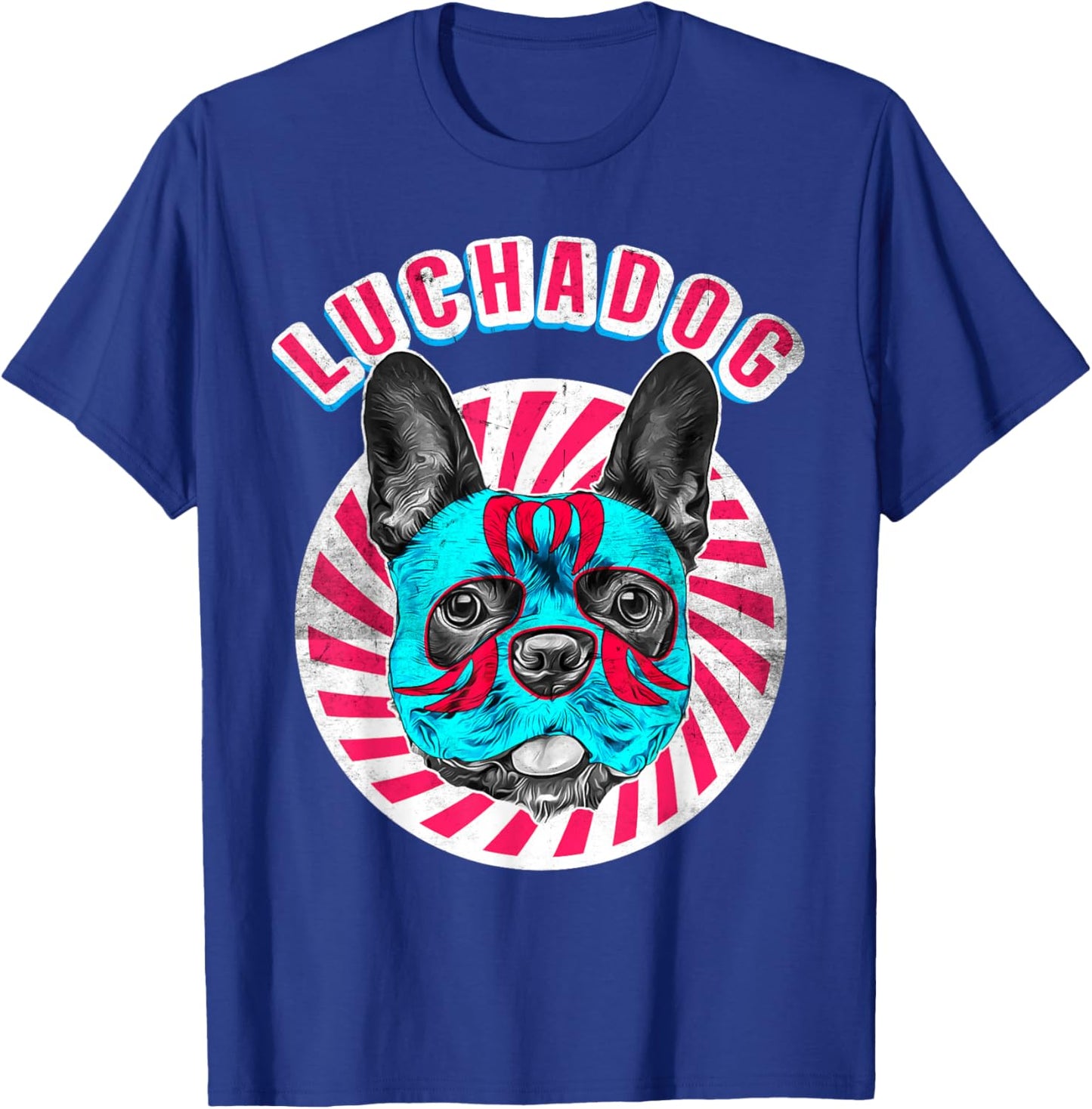 Luchadog Mexican Wrestling - Lucha Luchador Dog Wears Mask T-Shirt - T-Shirt | Royal