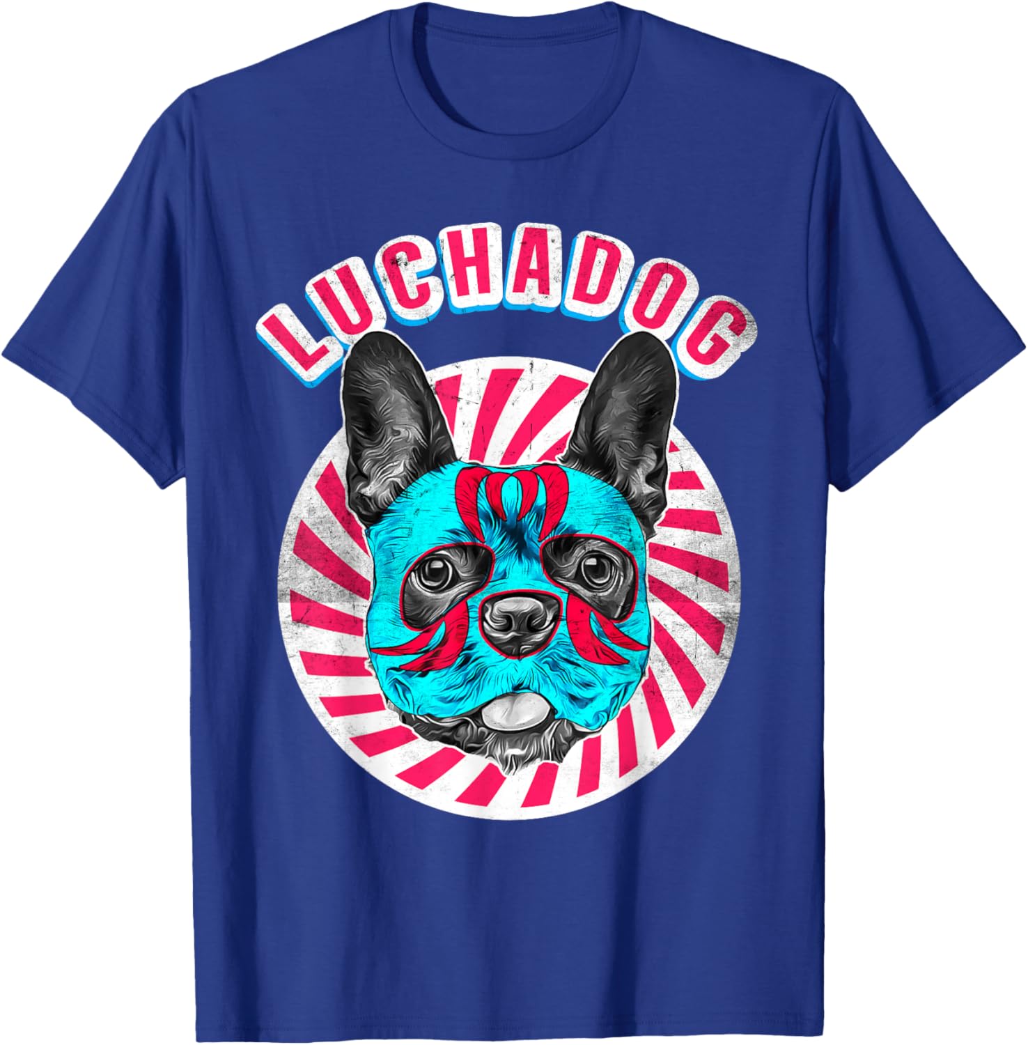 Luchadog Mexican Wrestling - Lucha Luchador Dog Wears Mask T-Shirt - T-Shirt | Royal