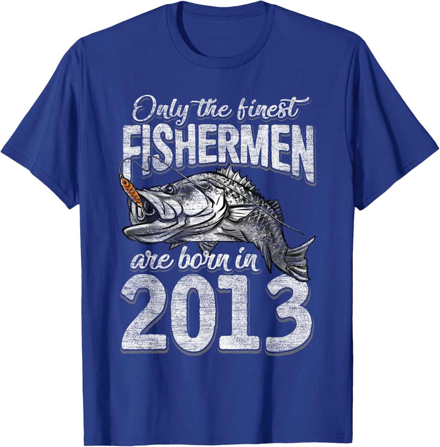 8 Years Old Fisherman Born in 2013 Fisherman 8th Birthday T-Shirt - T-Shirt | Royal