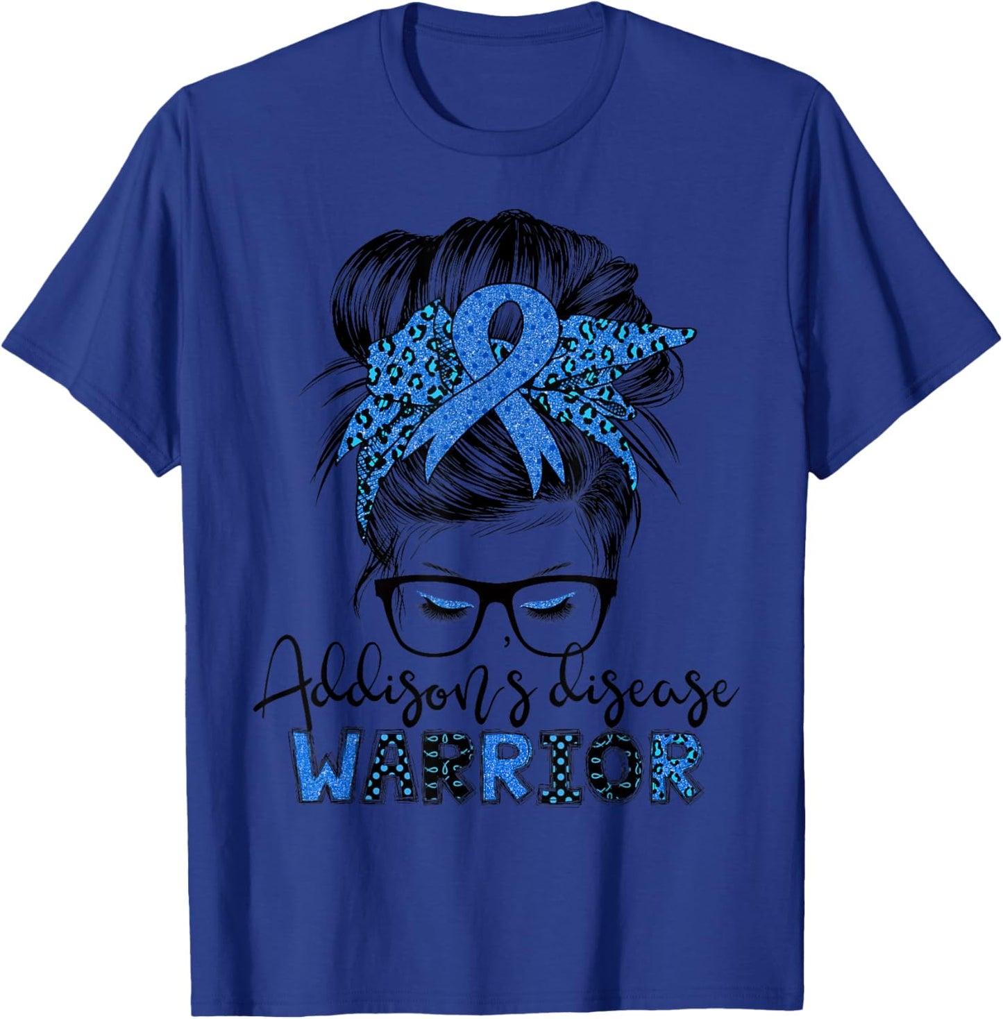 Addison's disease warrior messy hair bun T-Shirt - T-Shirt | Royal