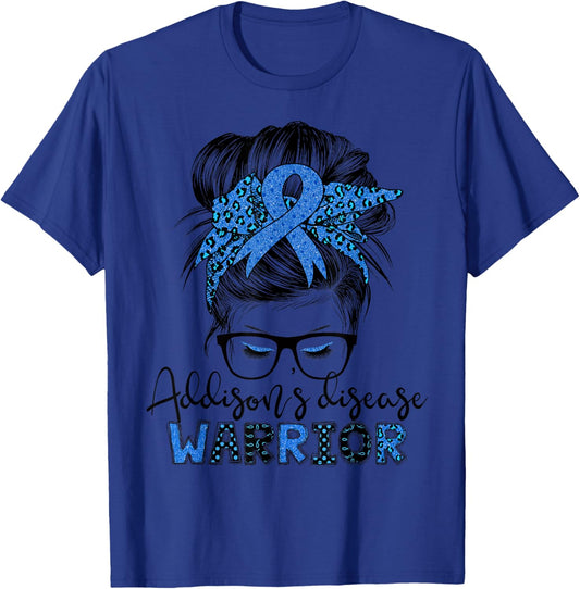 Addison's disease warrior messy hair bun T-Shirt - T-Shirt | Royal