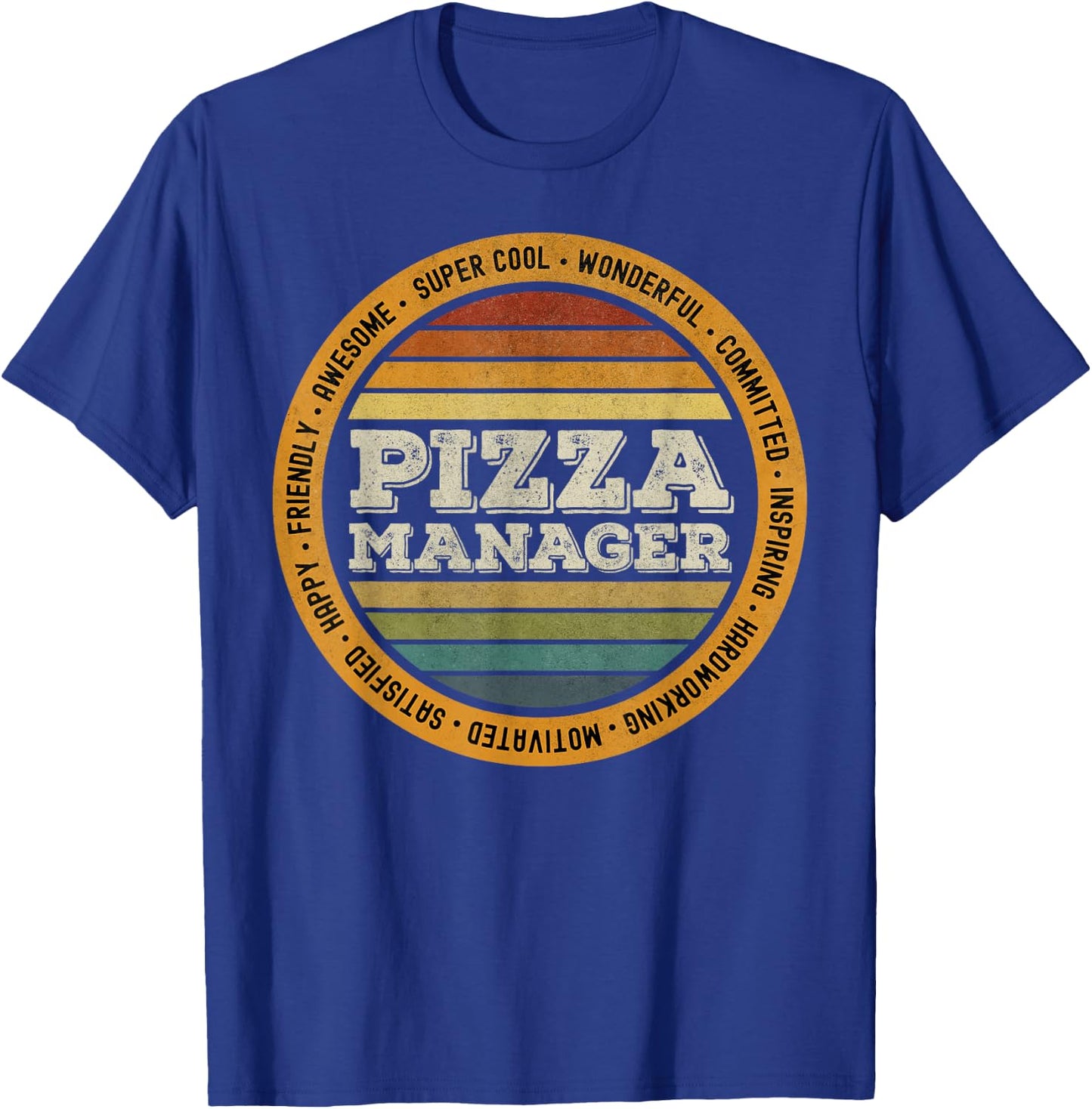 Retro Vintage Pizza Lover Manager Delivery Guy T-Shirt - T-Shirt | Royal